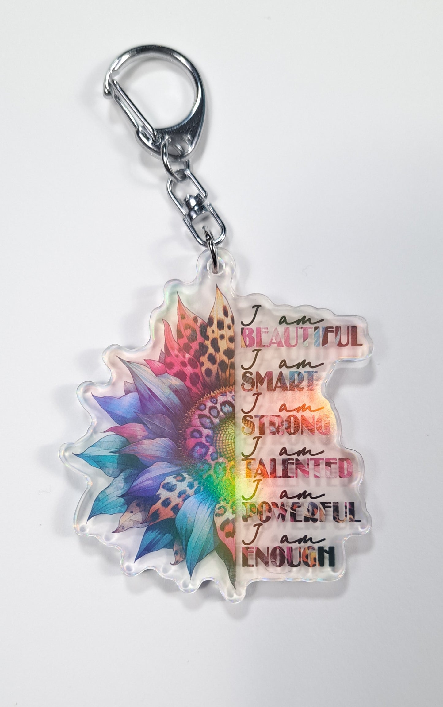 "I am" Floral Keychain