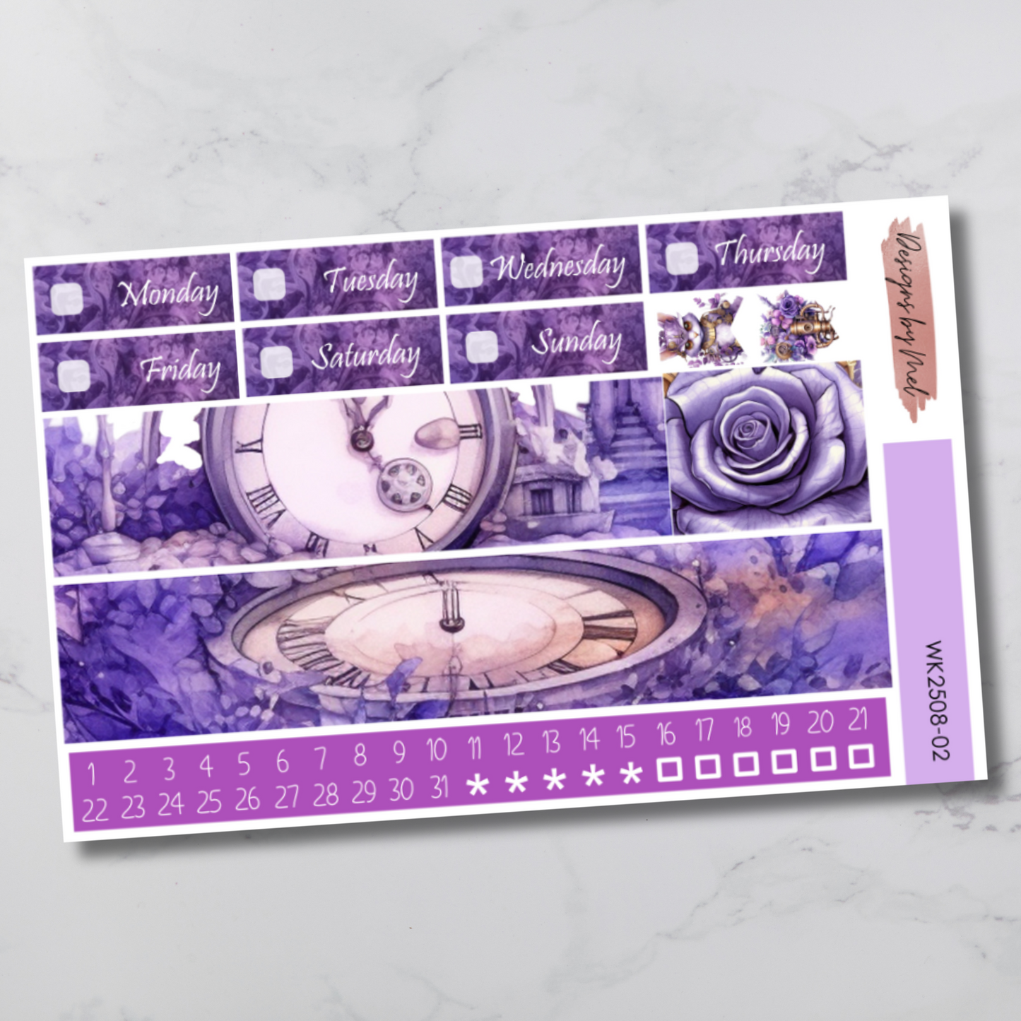 Weekly Kit 2508 - Lavender Steampunk - Vertical Layout