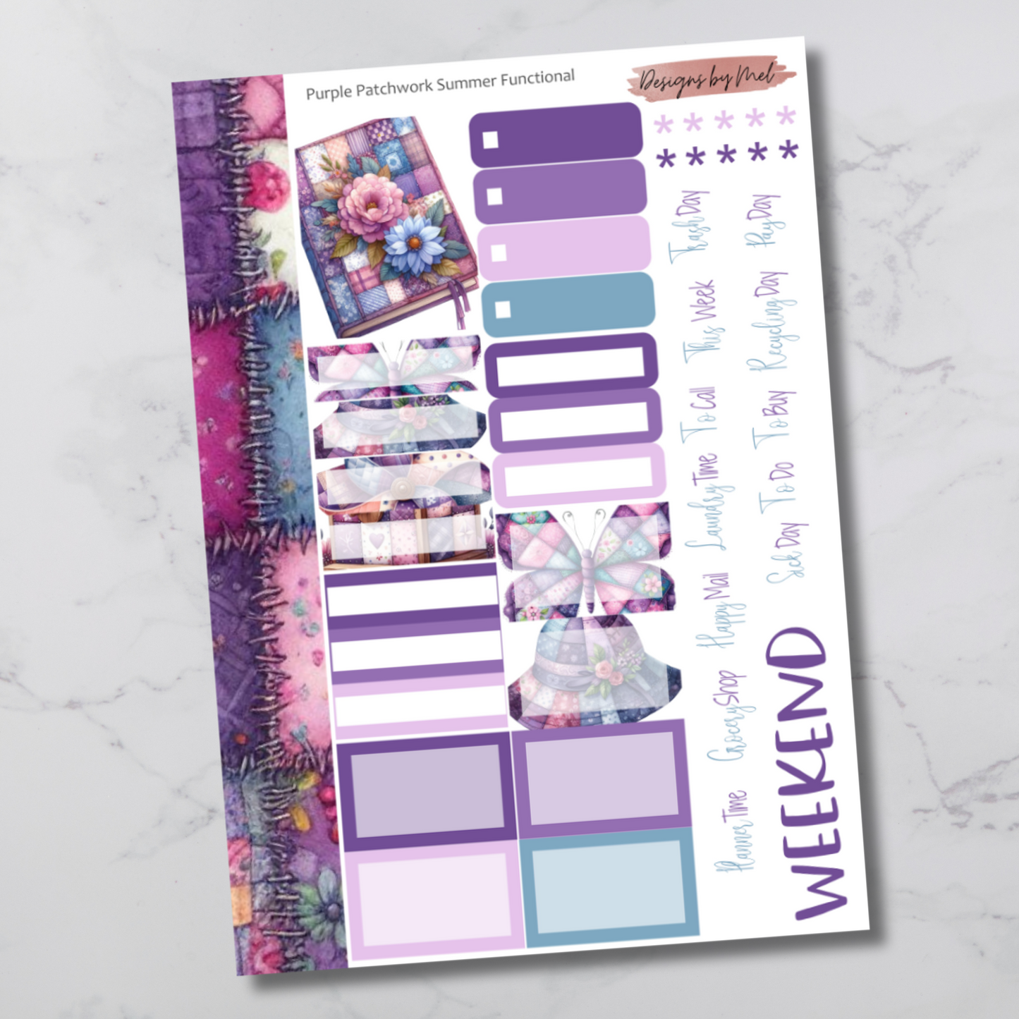 Purple Patchwork - Functional Sheet