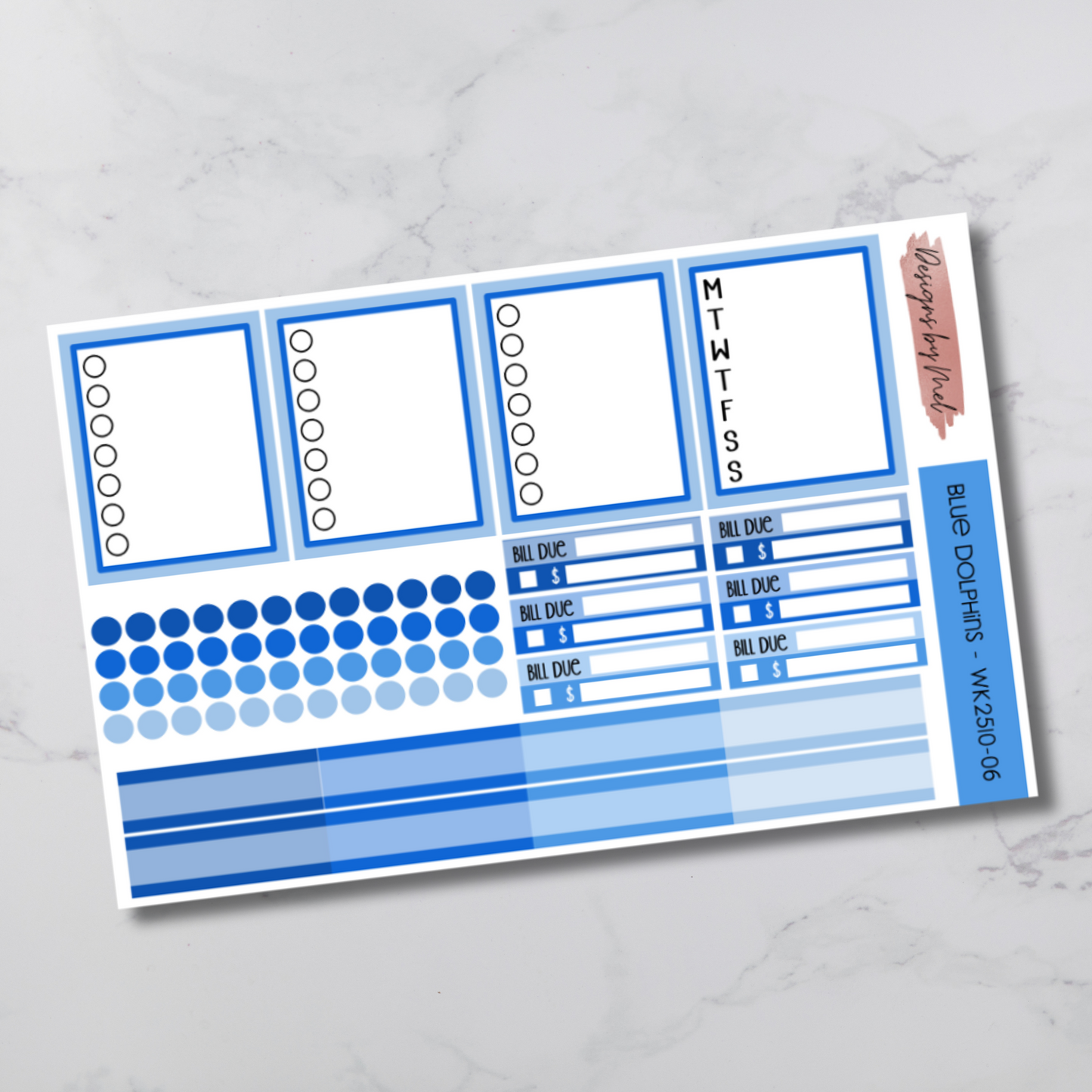 Weekly Kit 2510 - Blue Dolphins - Vertical Layout