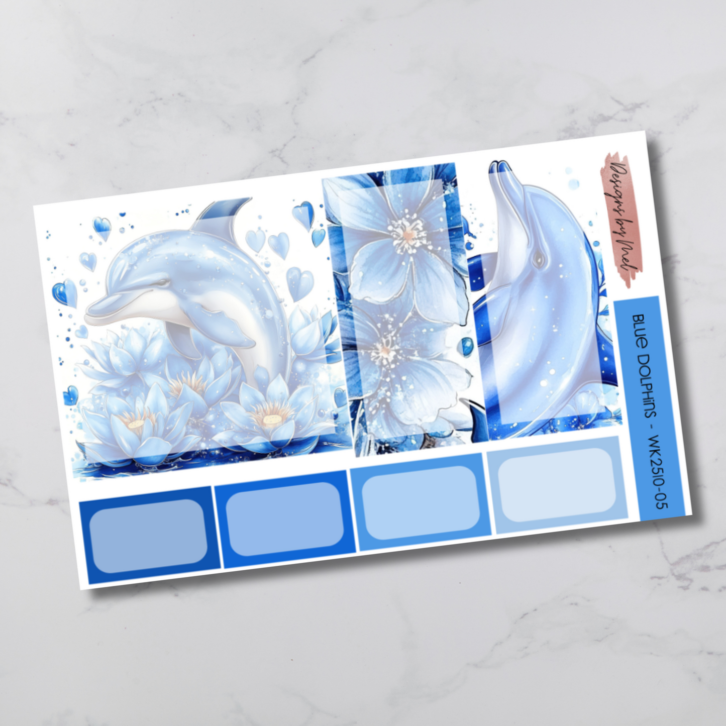 Weekly Kit 2510 - Blue Dolphins - Vertical Layout