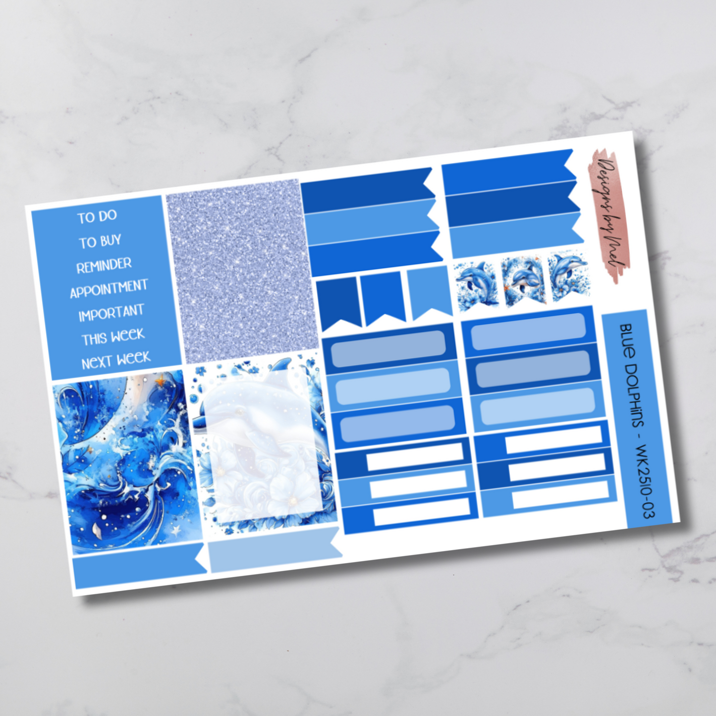 Weekly Kit 2510 - Blue Dolphins - Vertical Layout