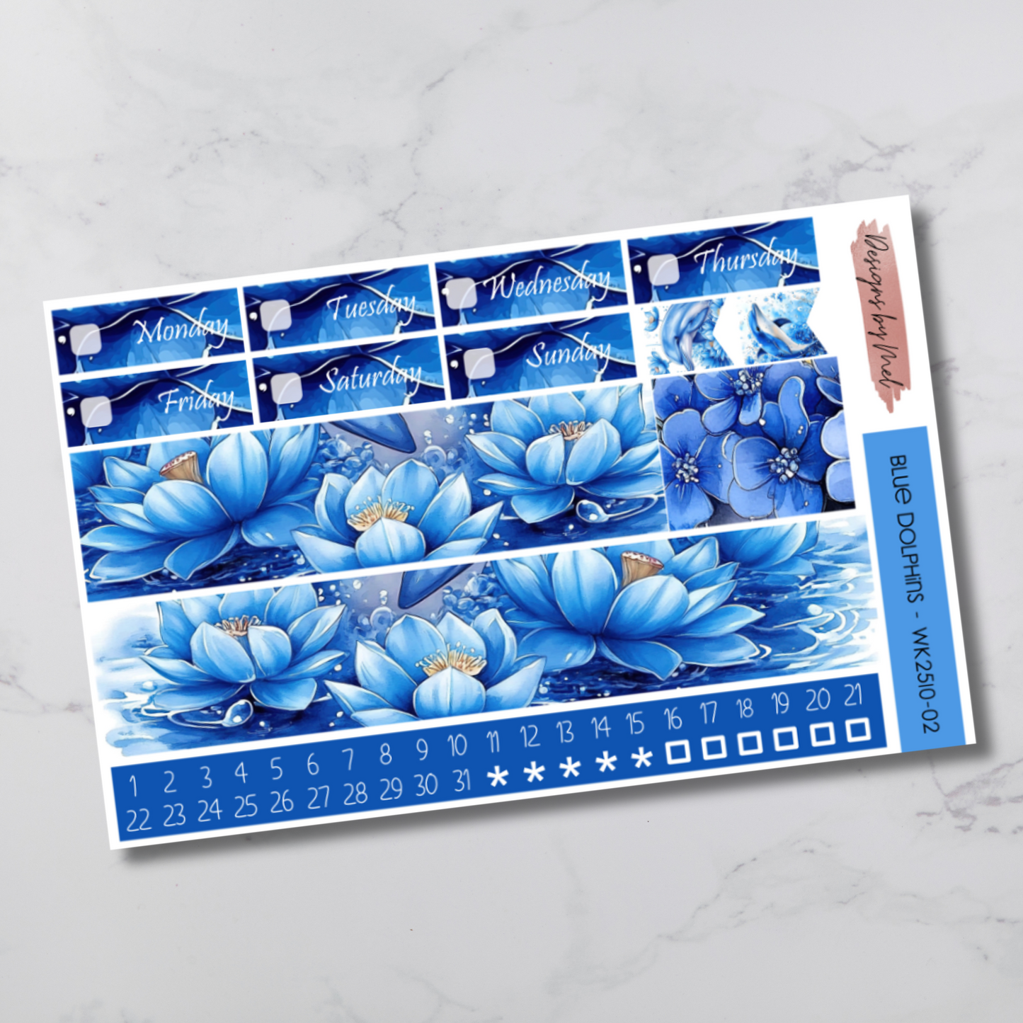 Weekly Kit 2510 - Blue Dolphins - Vertical Layout