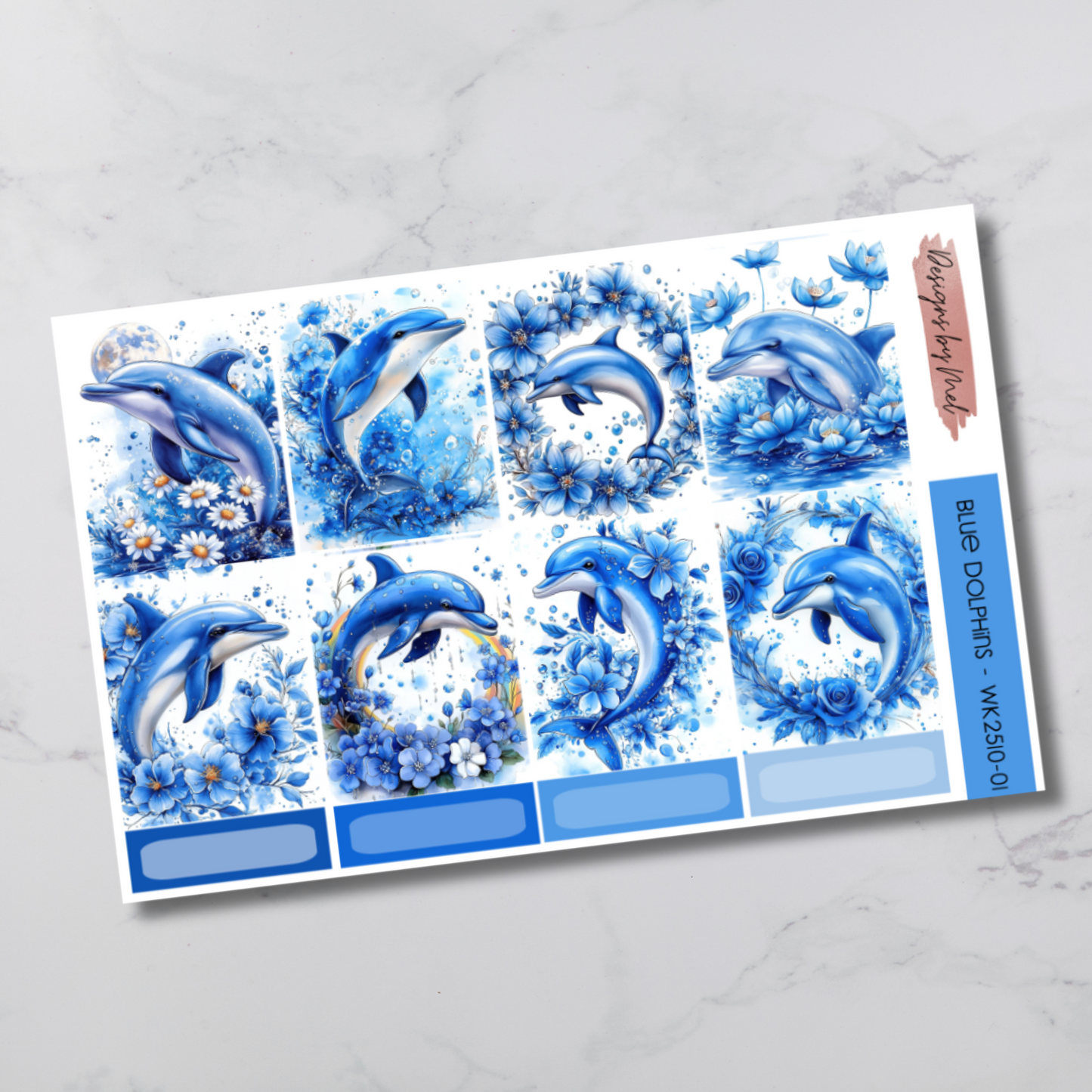 Weekly Kit 2510 - Blue Dolphins - Vertical Layout