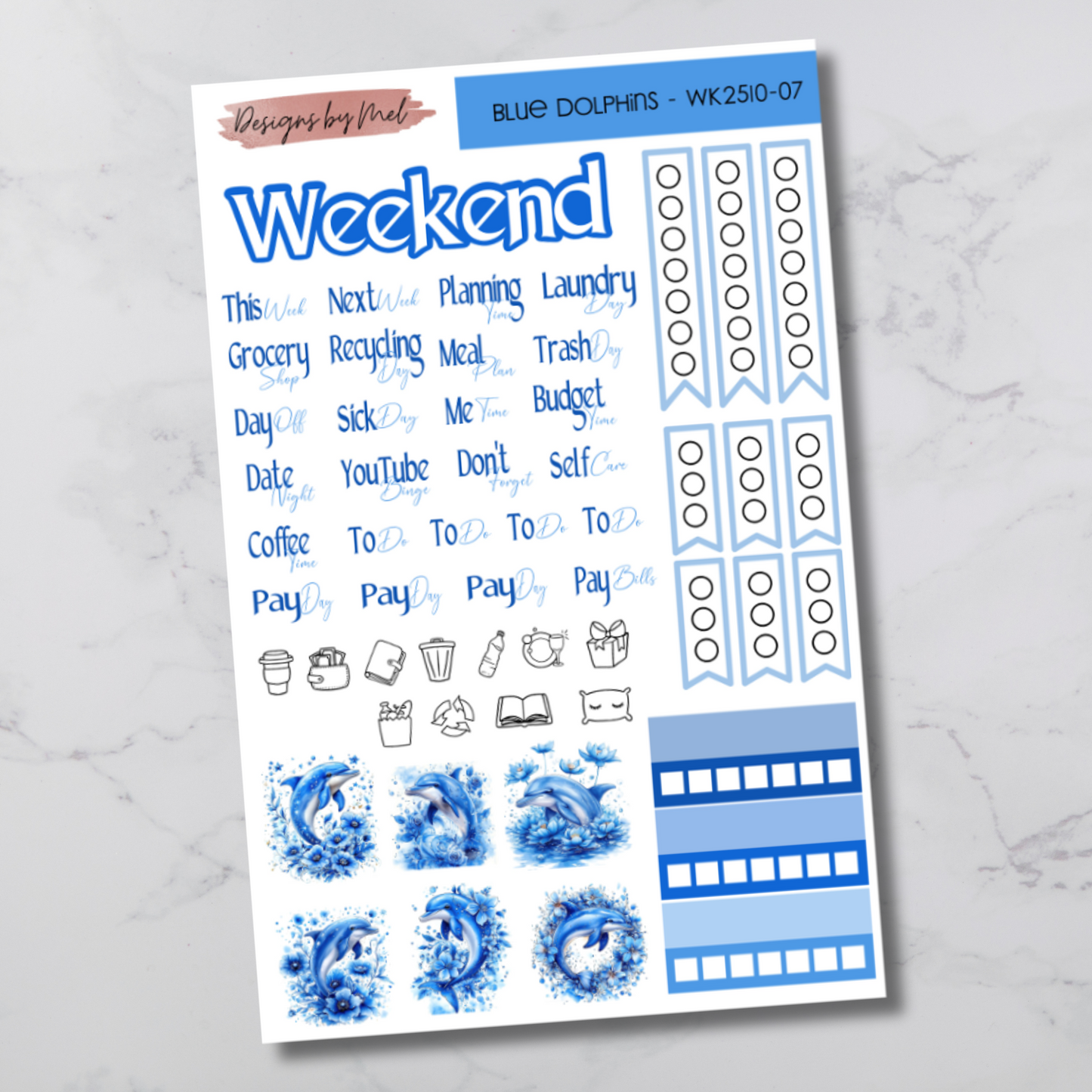 Weekly Kit 2510 - Blue Dolphins - Vertical Layout