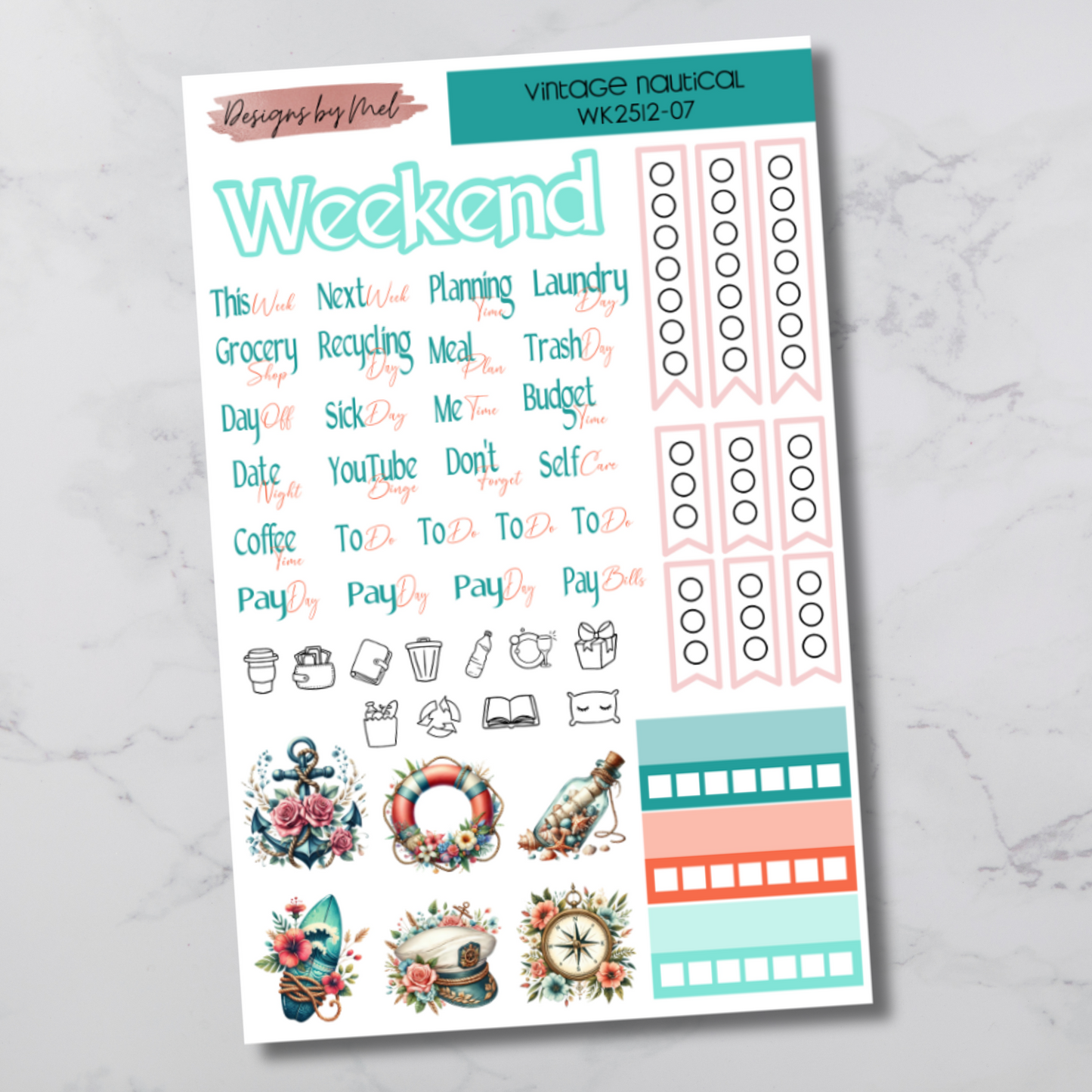 Weekly Kit 2512 - Vintage Nautical - Vertical Layout