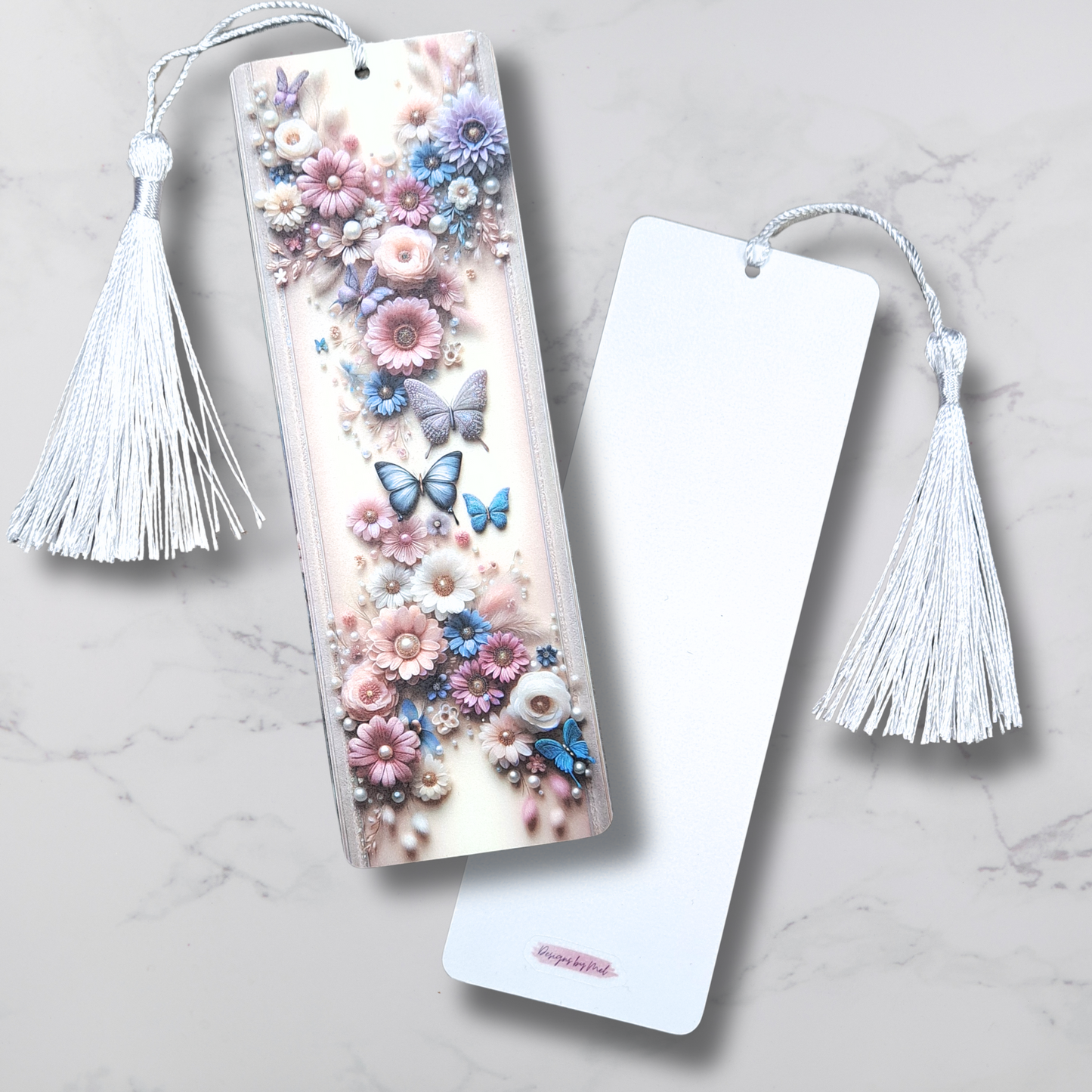 Cream Pearls and Florals - Bookmark