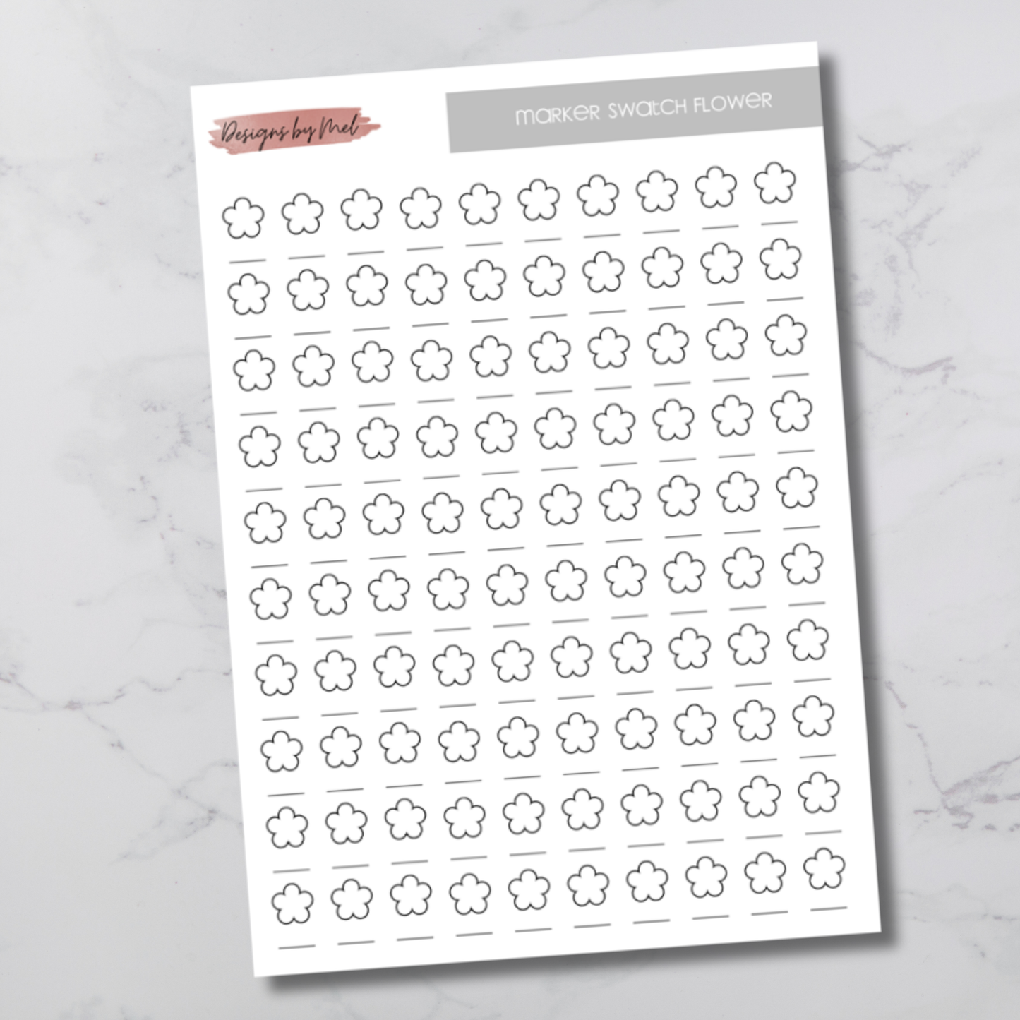 Marker Swatch Sheet - Flowers