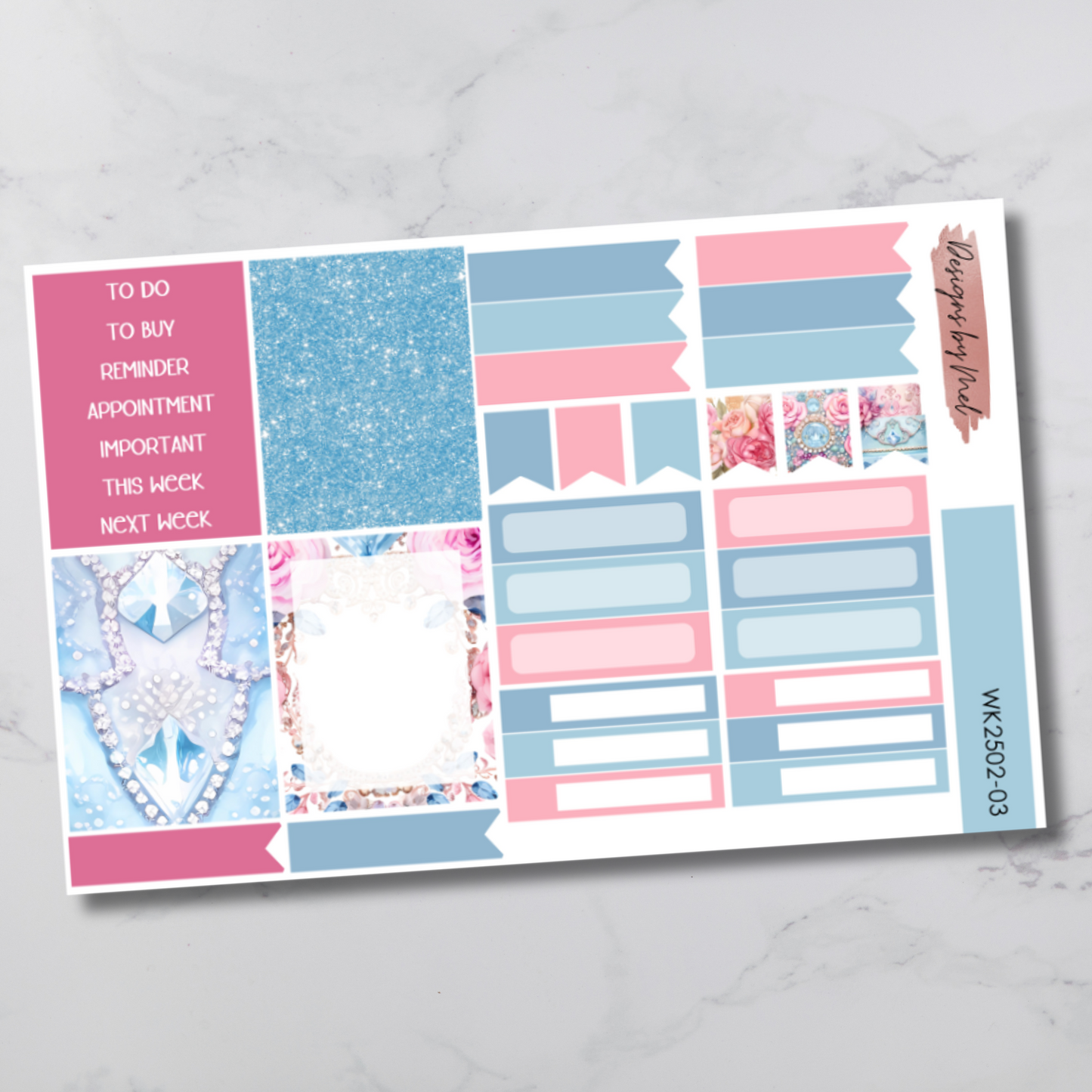 Weekly Kit 2502 - Demure Debutante - Vertical Layout