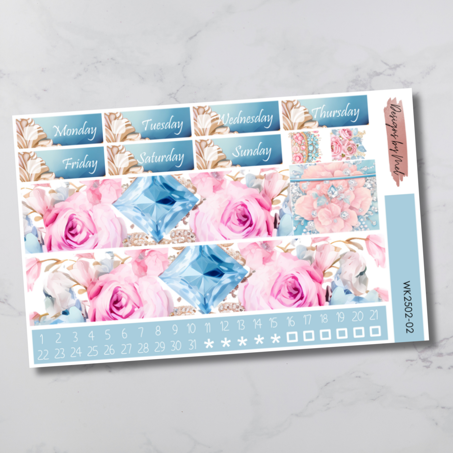 Weekly Kit 2502 - Demure Debutante - Vertical Layout