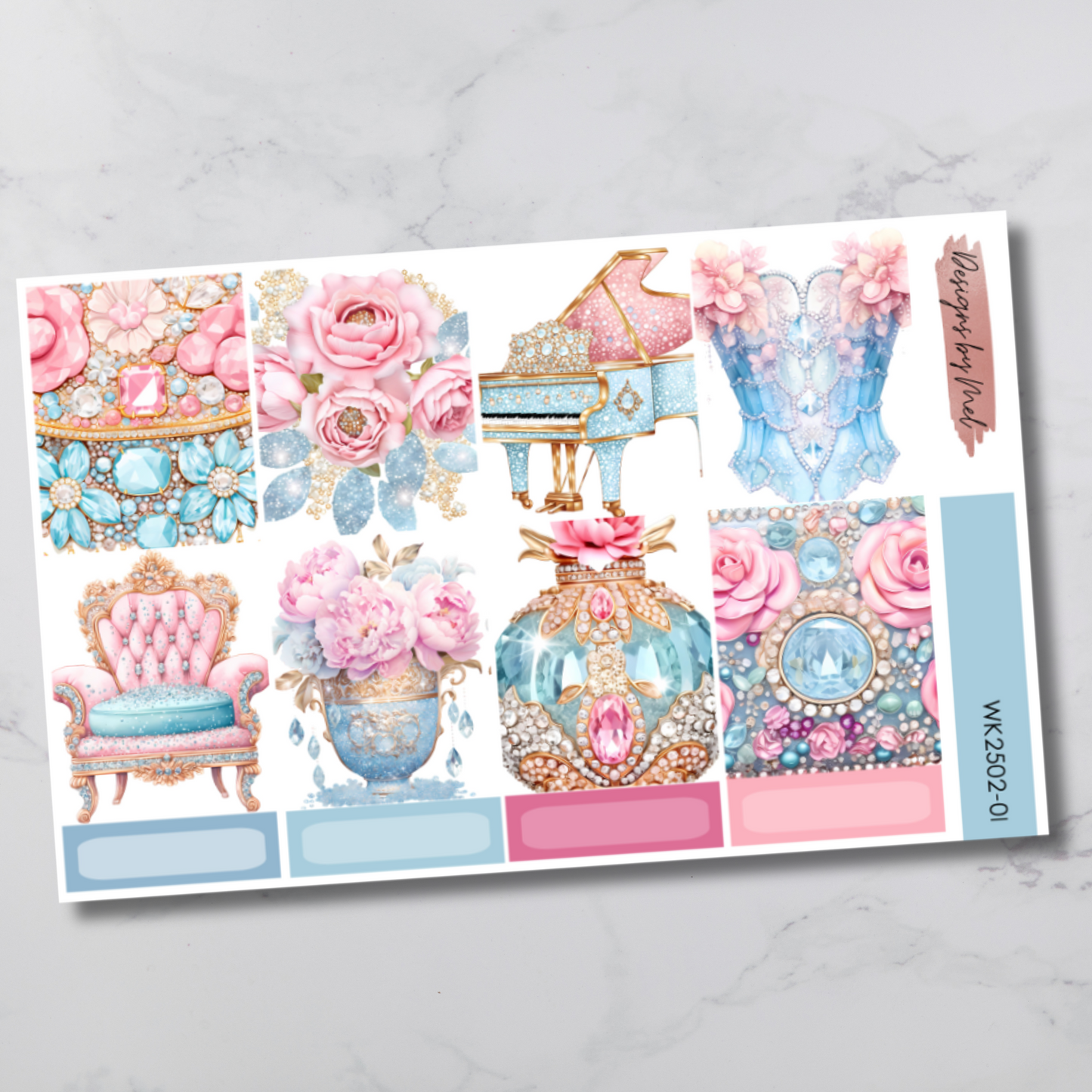 Weekly Kit 2502 - Demure Debutante - Vertical Layout