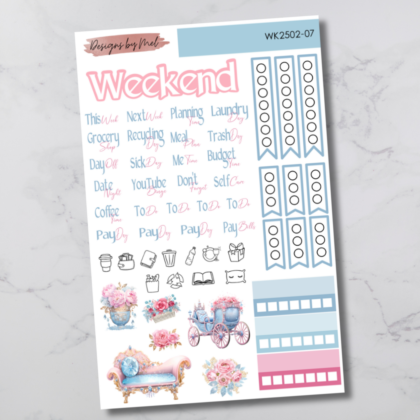 Weekly Kit 2502 - Demure Debutante - Vertical Layout