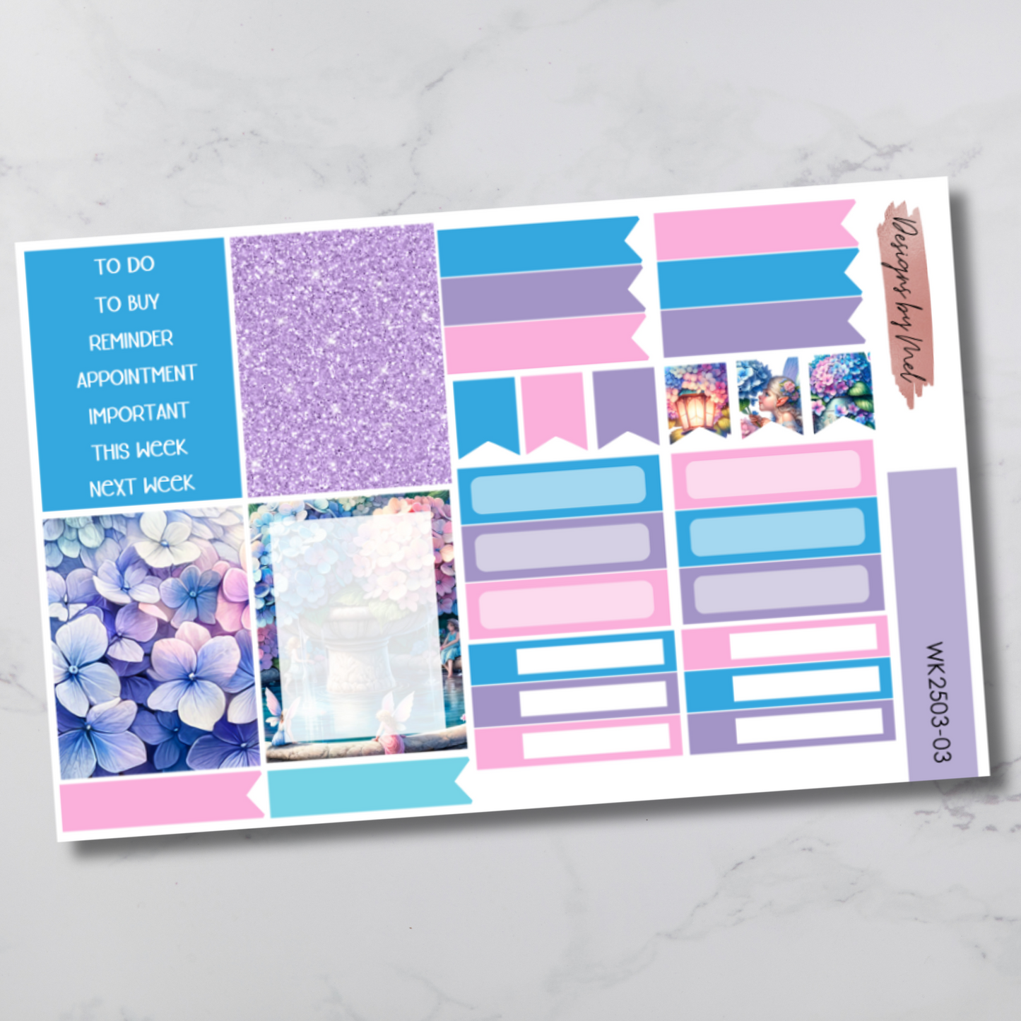 Weekly Kit 2503 - Hydrangea Pixie - Vertical Layout
