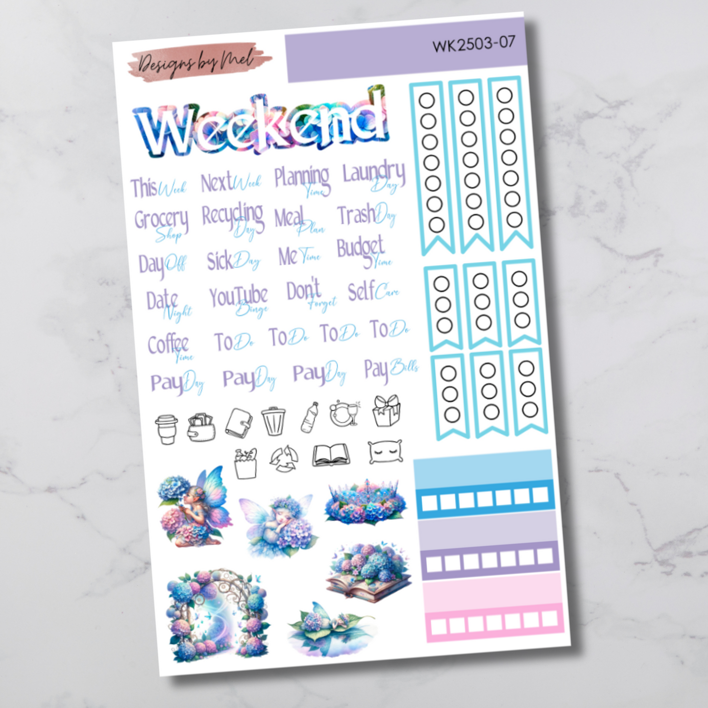 Weekly Kit 2503 - Hydrangea Pixie - Vertical Layout