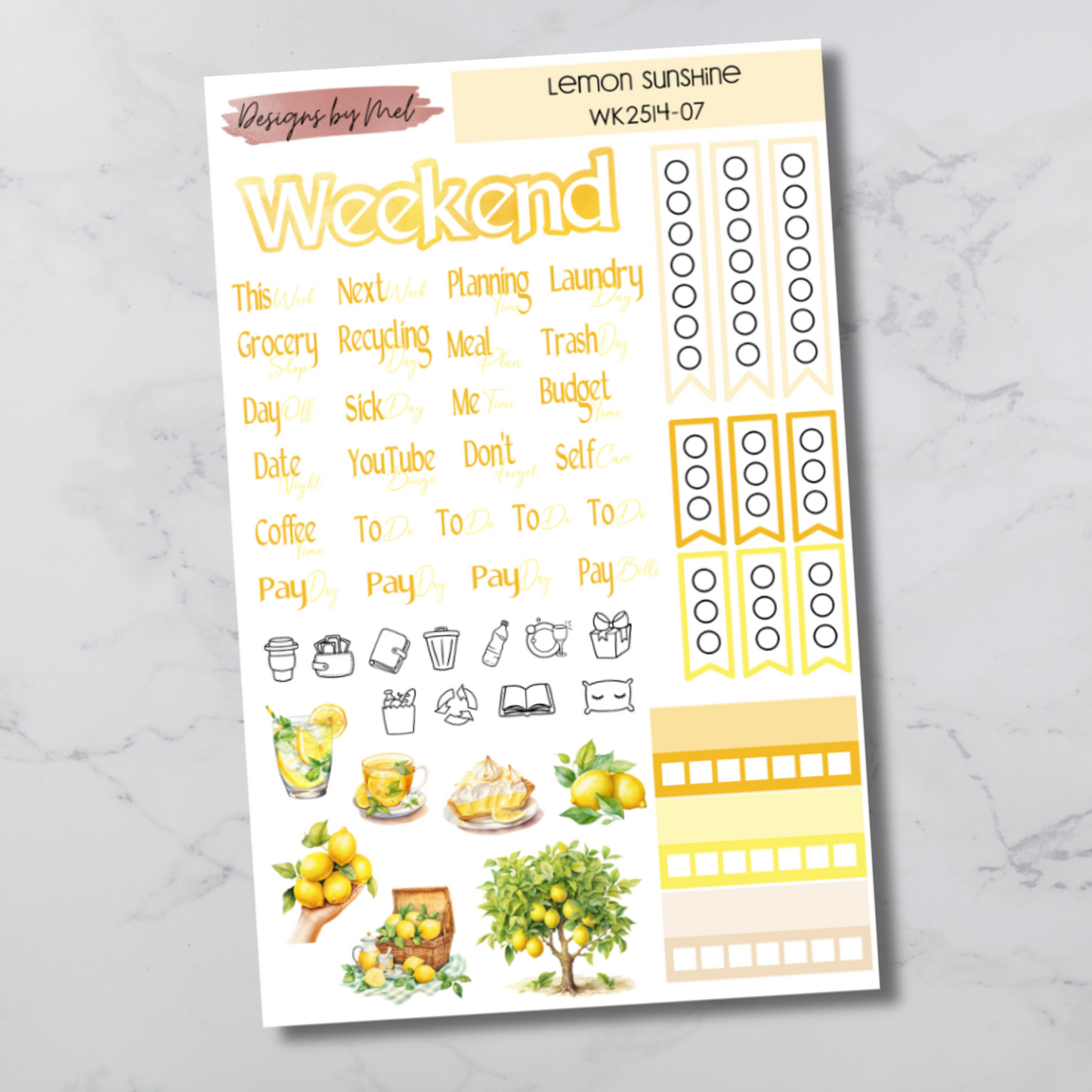 Weekly Kit 2514 - Lemon Sunshine - Vertical Layout