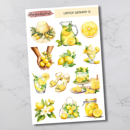 Lemon Sunshine Deco Sticker Sheet A