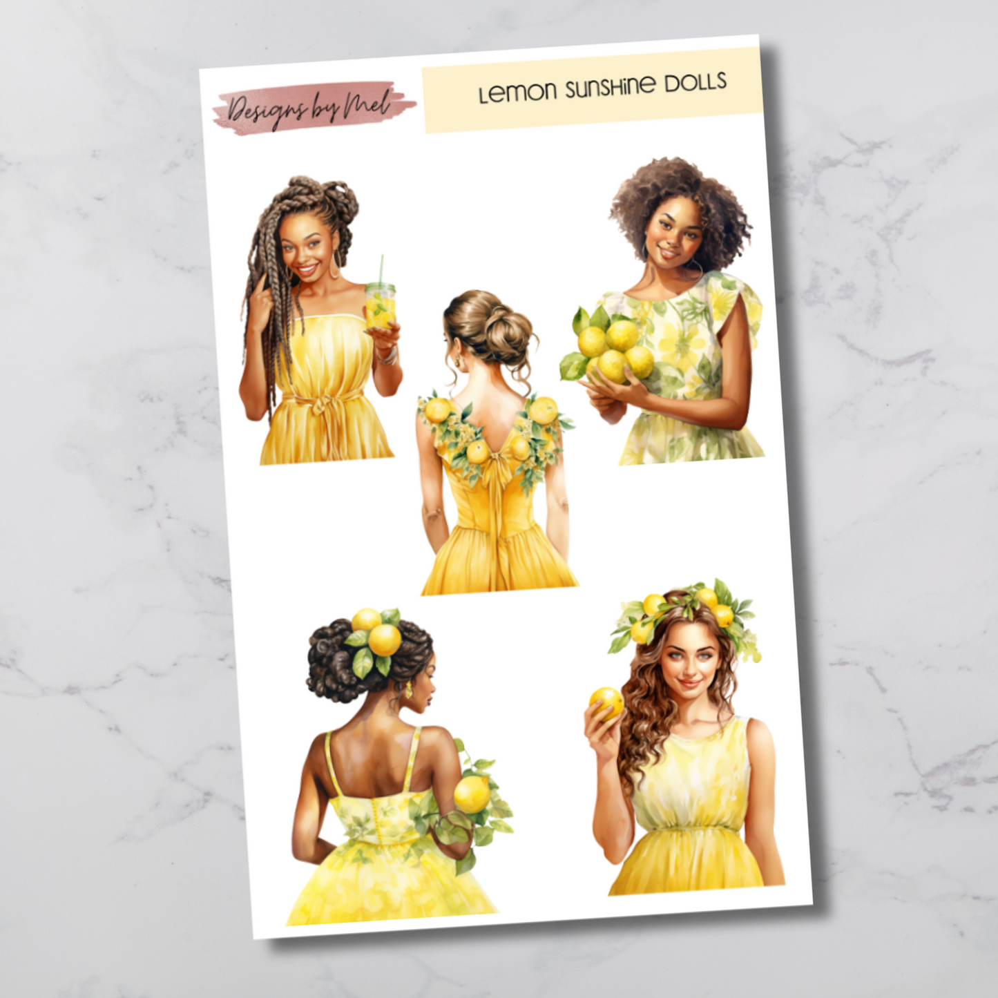 Lemon Sunshine Dolls Deco Sticker Sheet