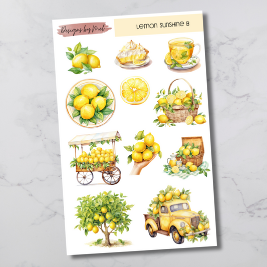 Lemon Sunshine Deco Sticker Sheet B