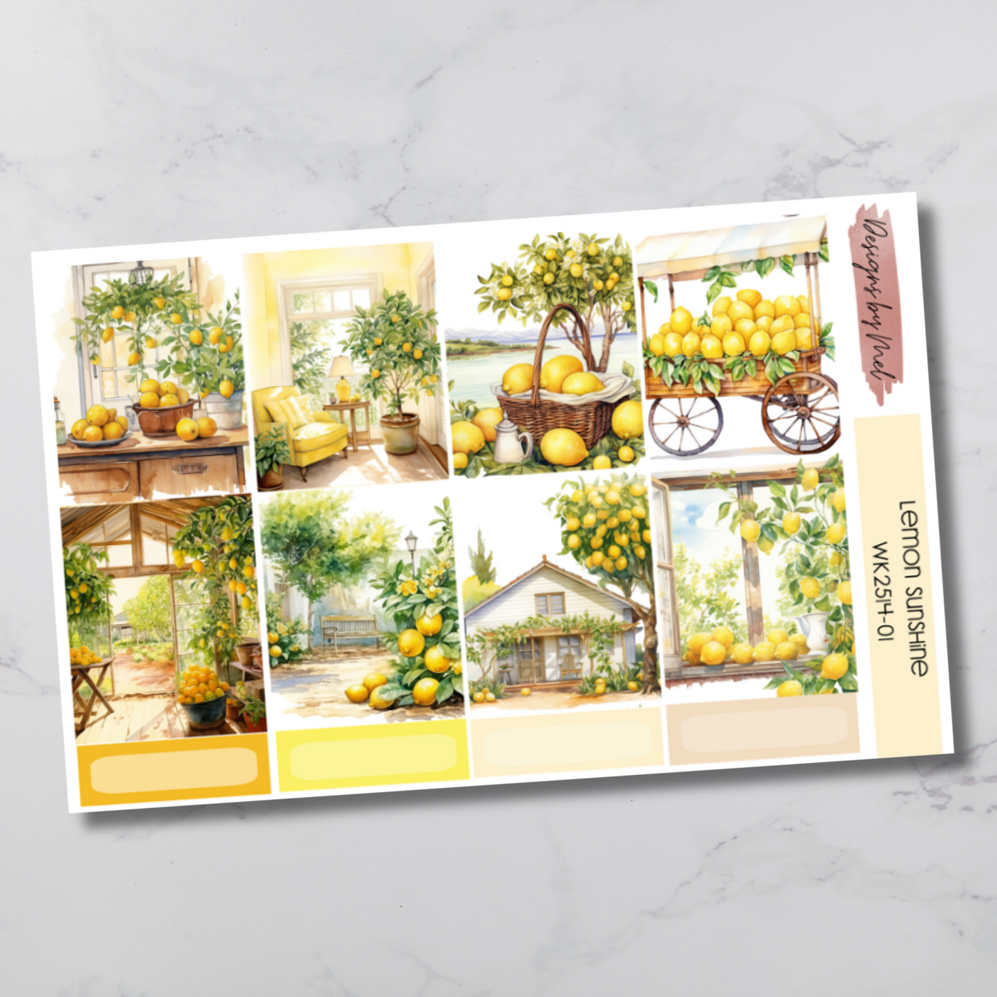 Weekly Kit 2514 - Lemon Sunshine - Vertical Layout