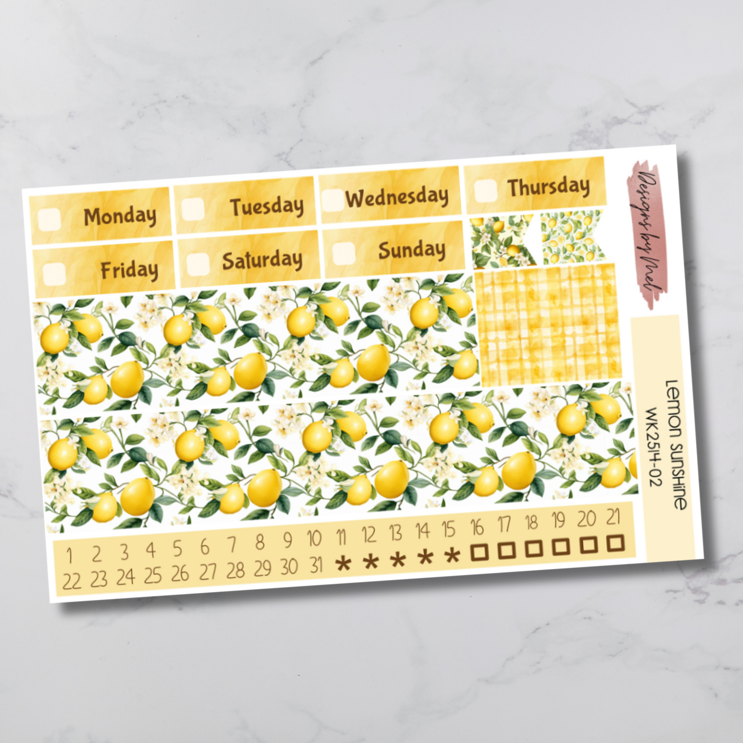 Weekly Kit 2514 - Lemon Sunshine - Vertical Layout