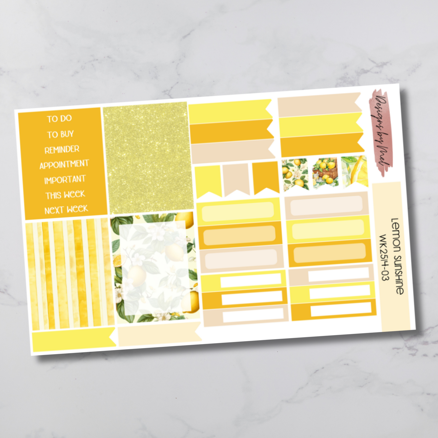 Weekly Kit 2514 - Lemon Sunshine - Vertical Layout
