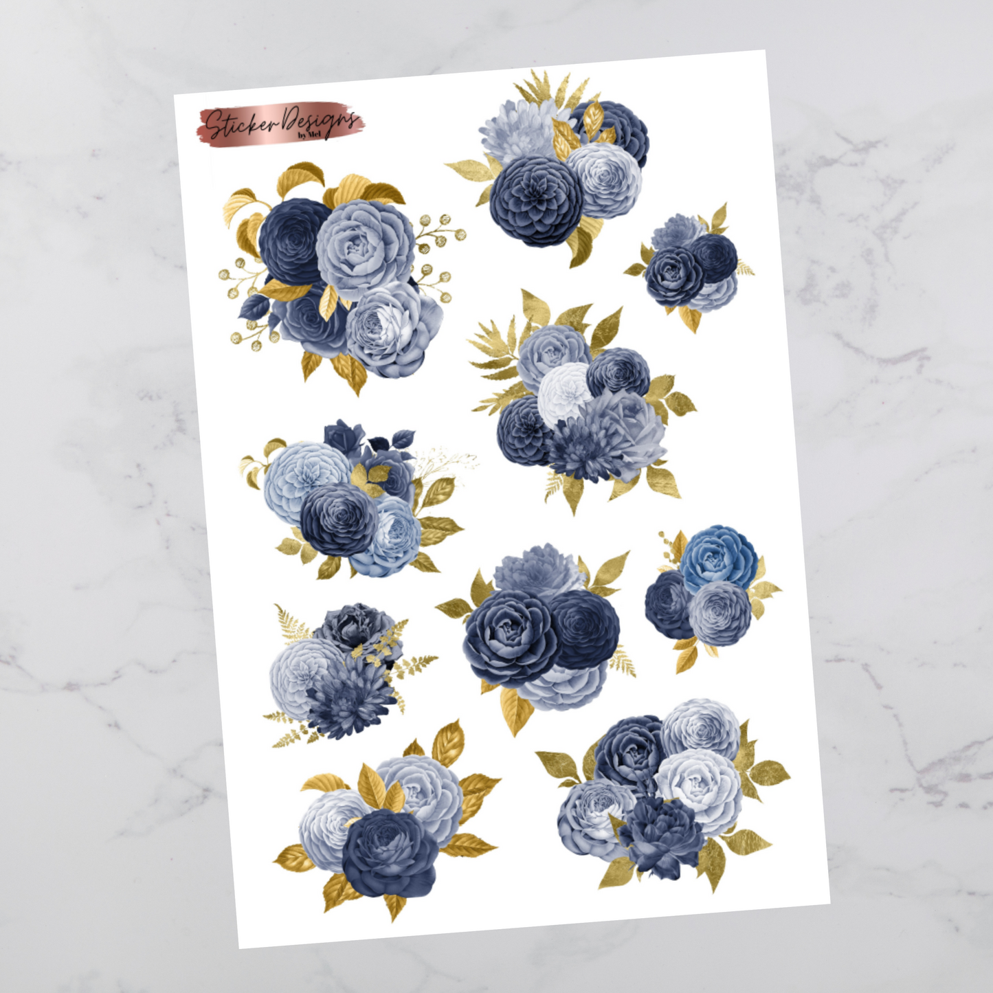 Dusty Blues Flowers - Floral Deco