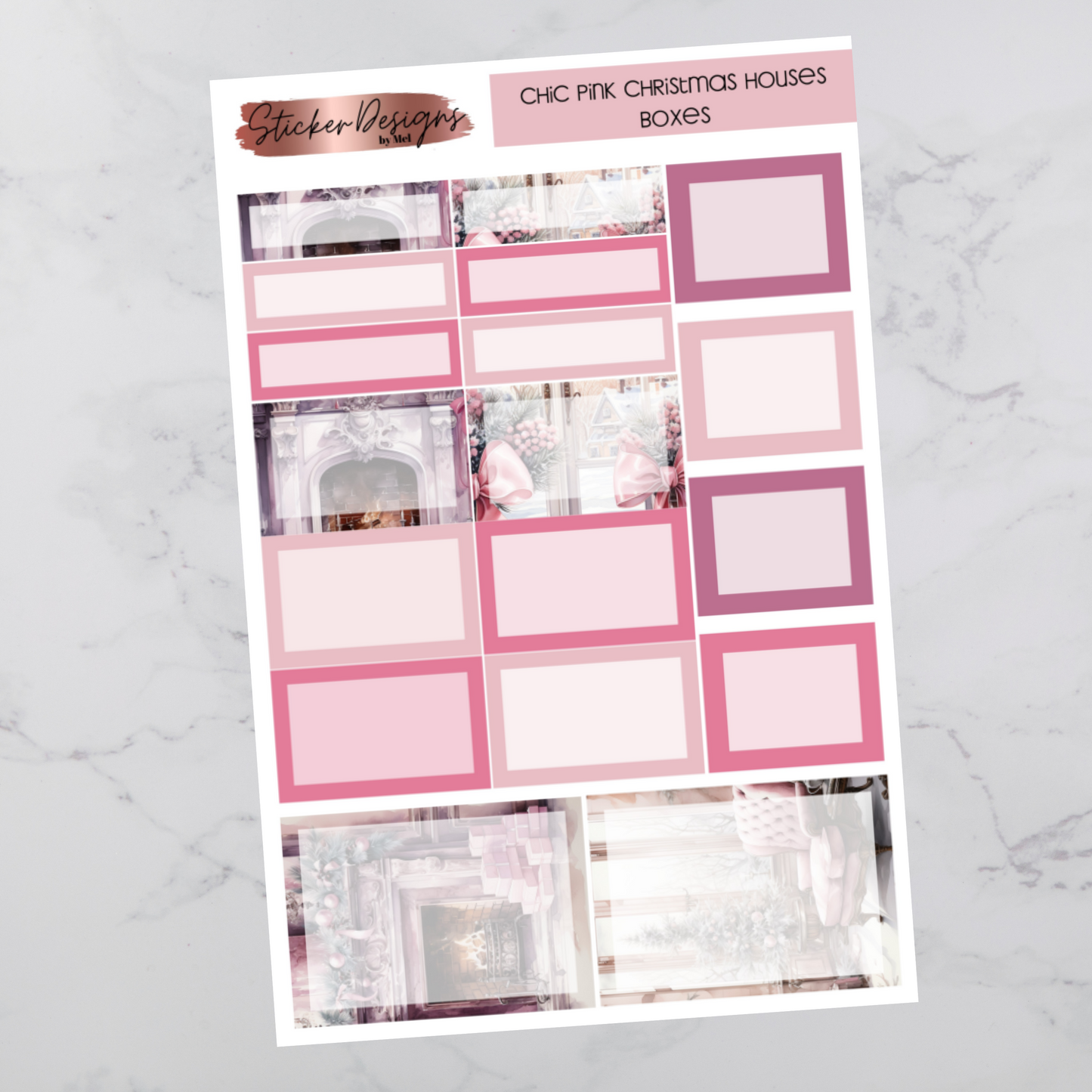Chic Pink Christmas Houses Boxes - Functional Boxes