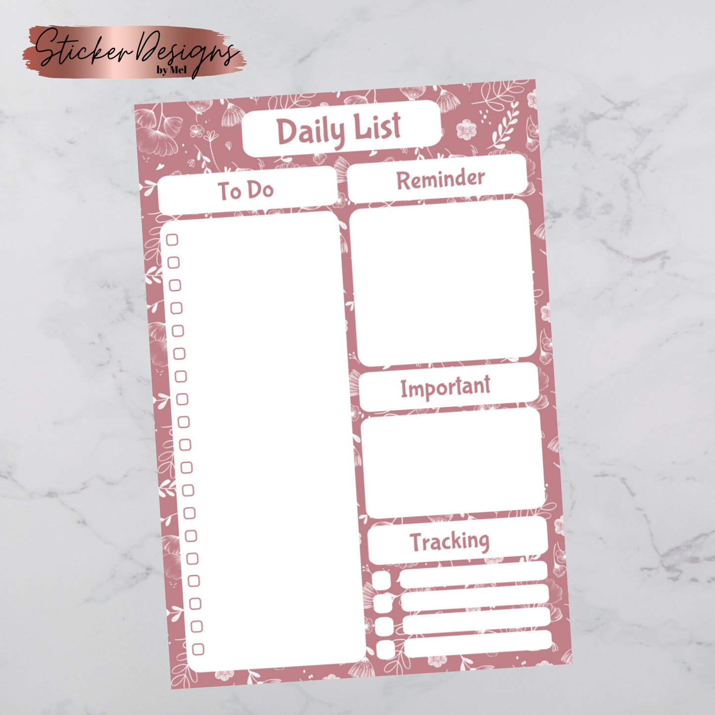Dusty Rose Handmade Notepad