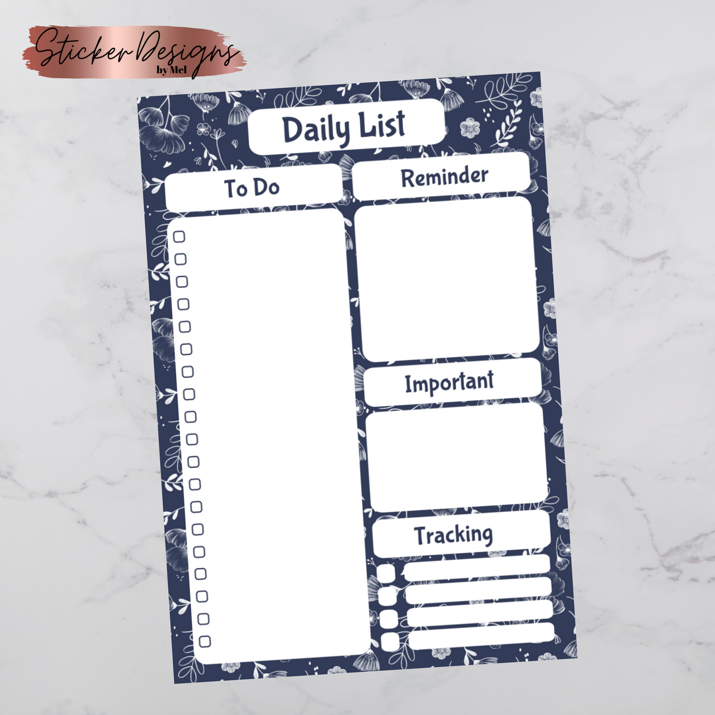 Navy Handmade Notepad