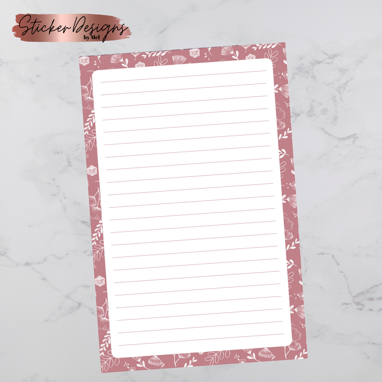 Dusty Rose Handmade Notepad