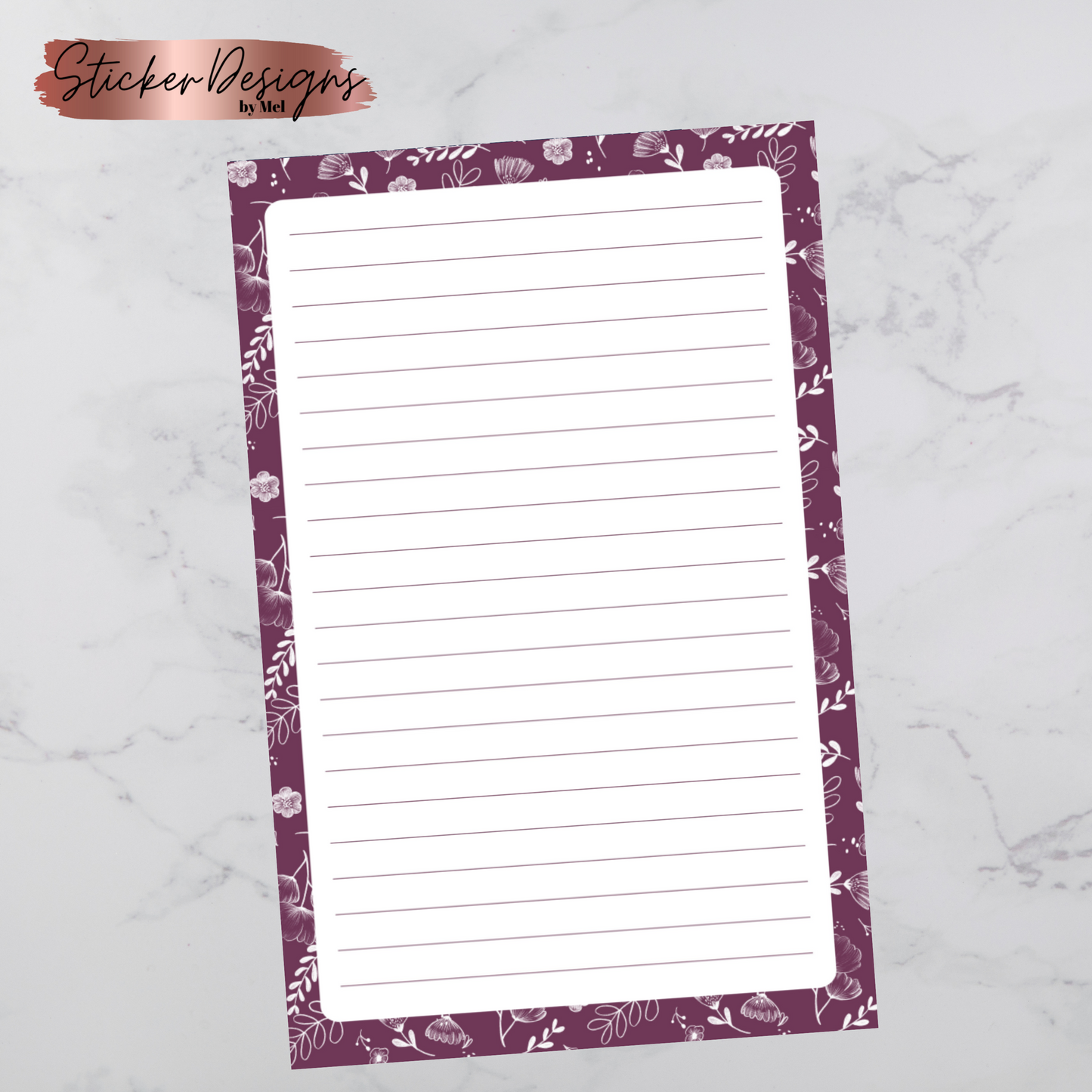 Burgundy Handmade Notepad