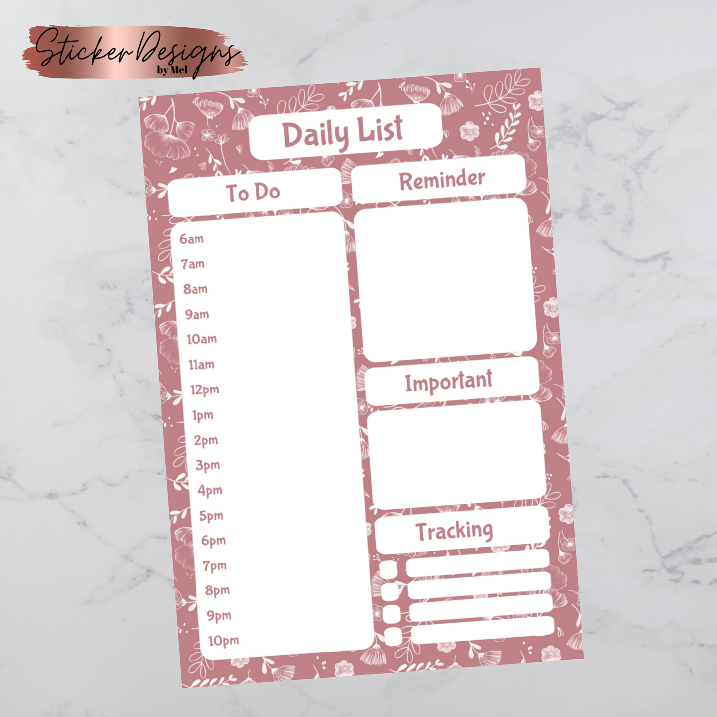 Dusty Rose Handmade Notepad