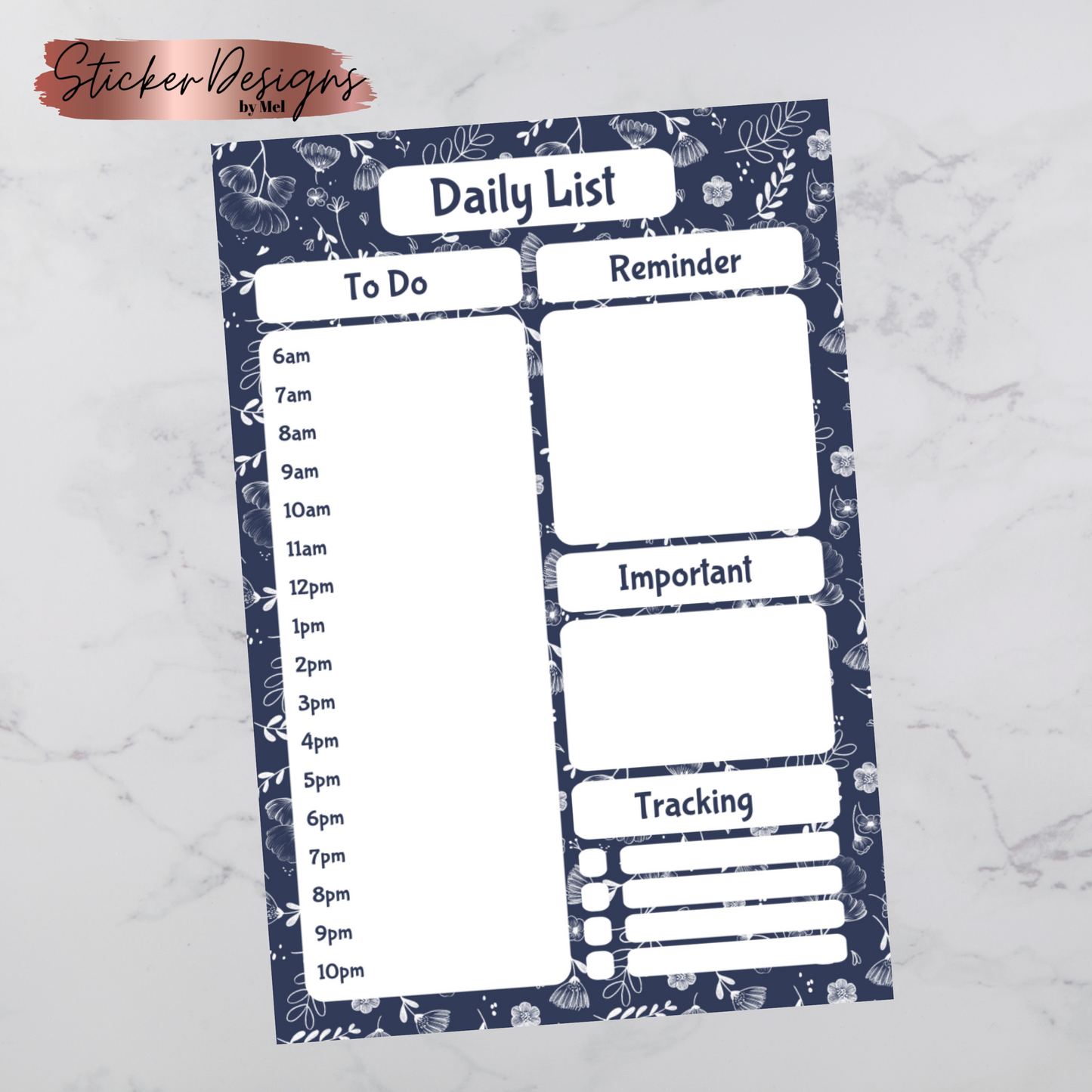 Navy Handmade Notepad