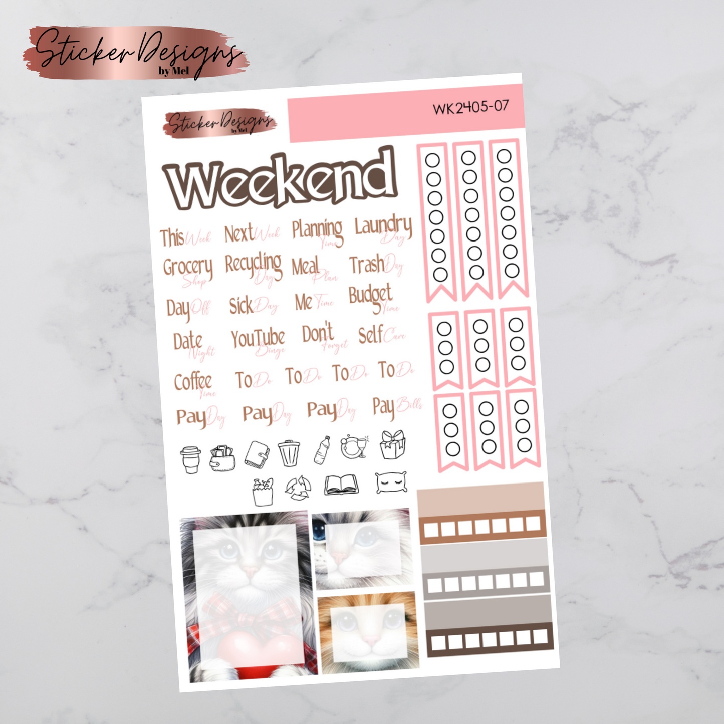 Weekly Kit 2405 - Loveable Cats - Vertical Layout