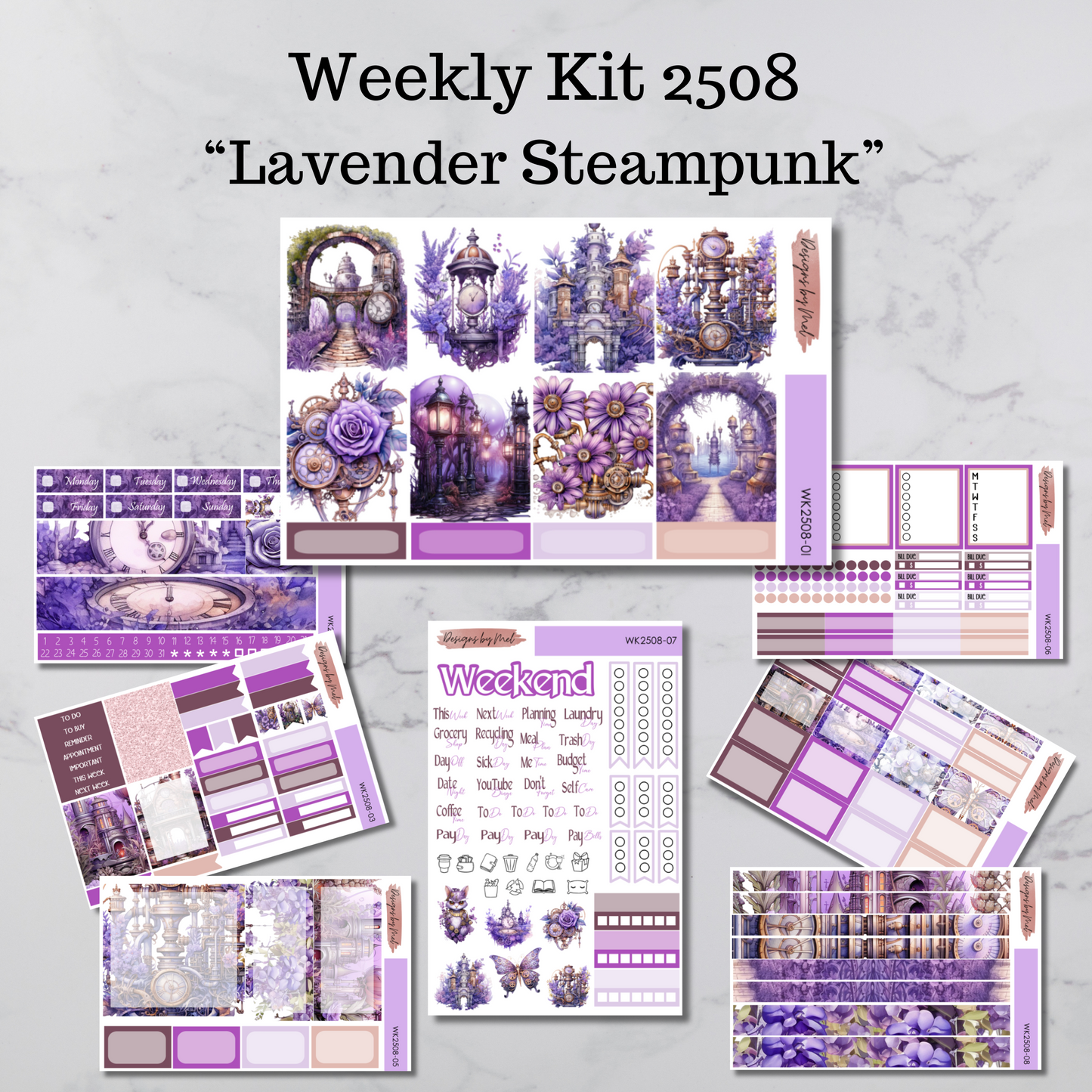 Weekly Kit 2508 - Lavender Steampunk - Vertical Layout