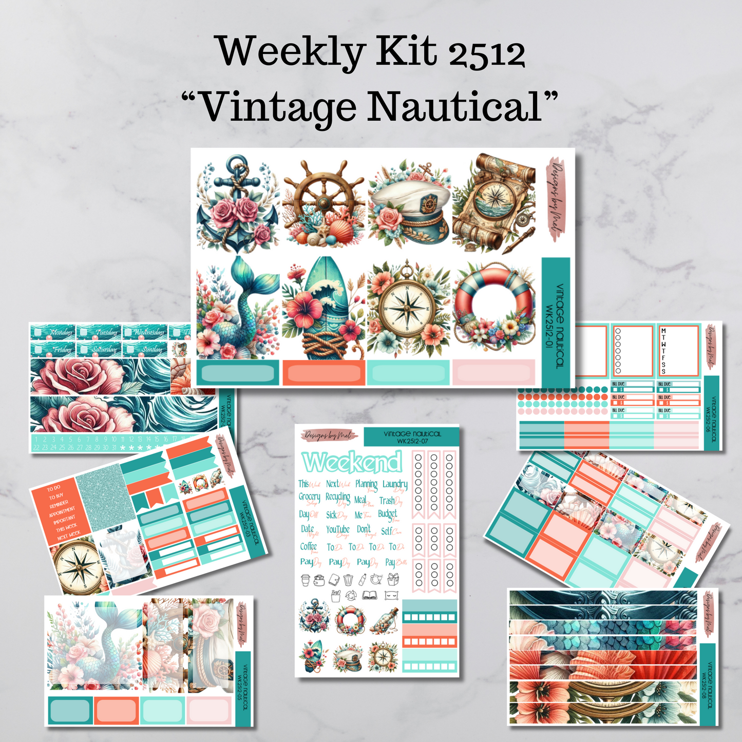 Weekly Kit 2512 - Vintage Nautical - Vertical Layout