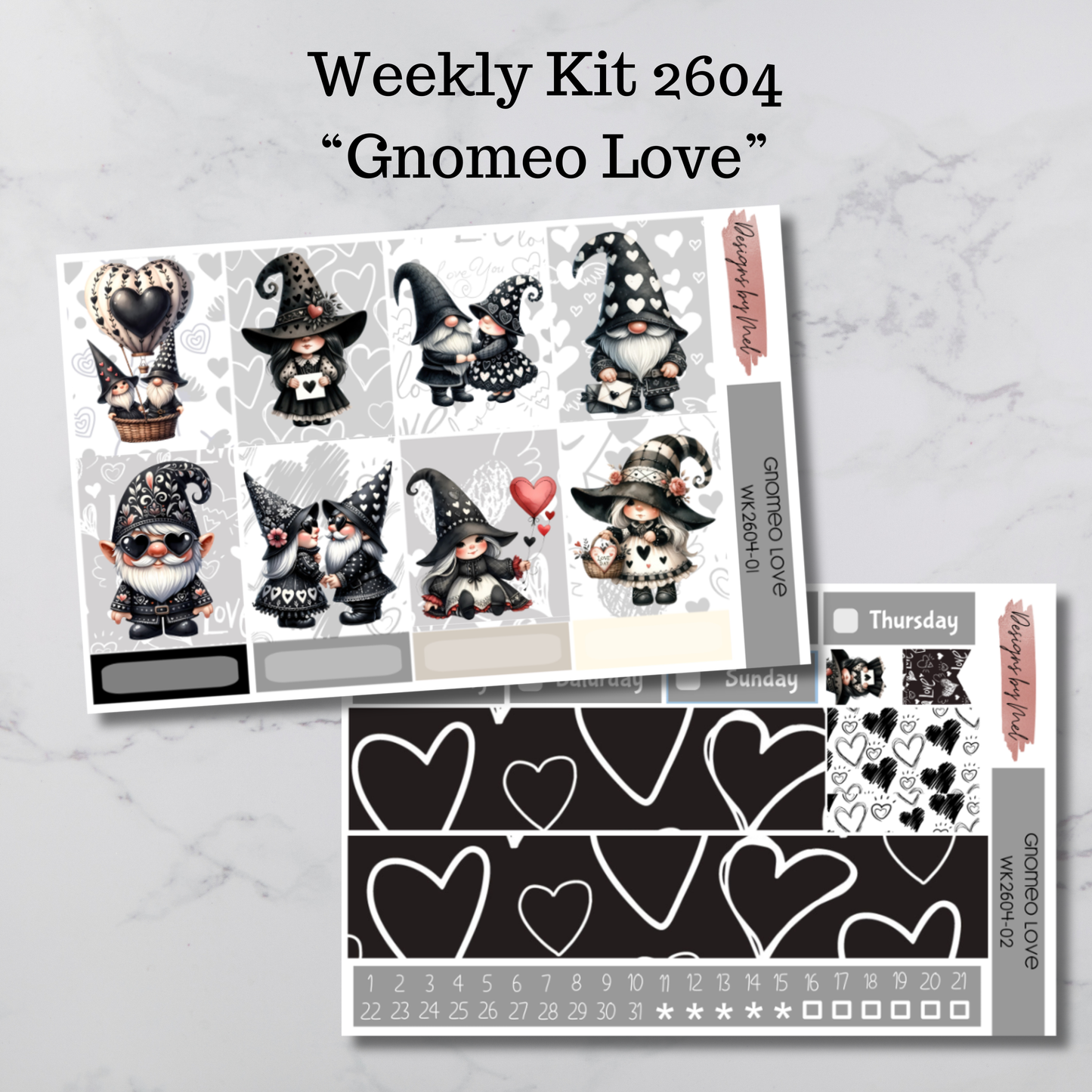 Weekly Kit 2604 - Gnomeo Love - Vertical Layout