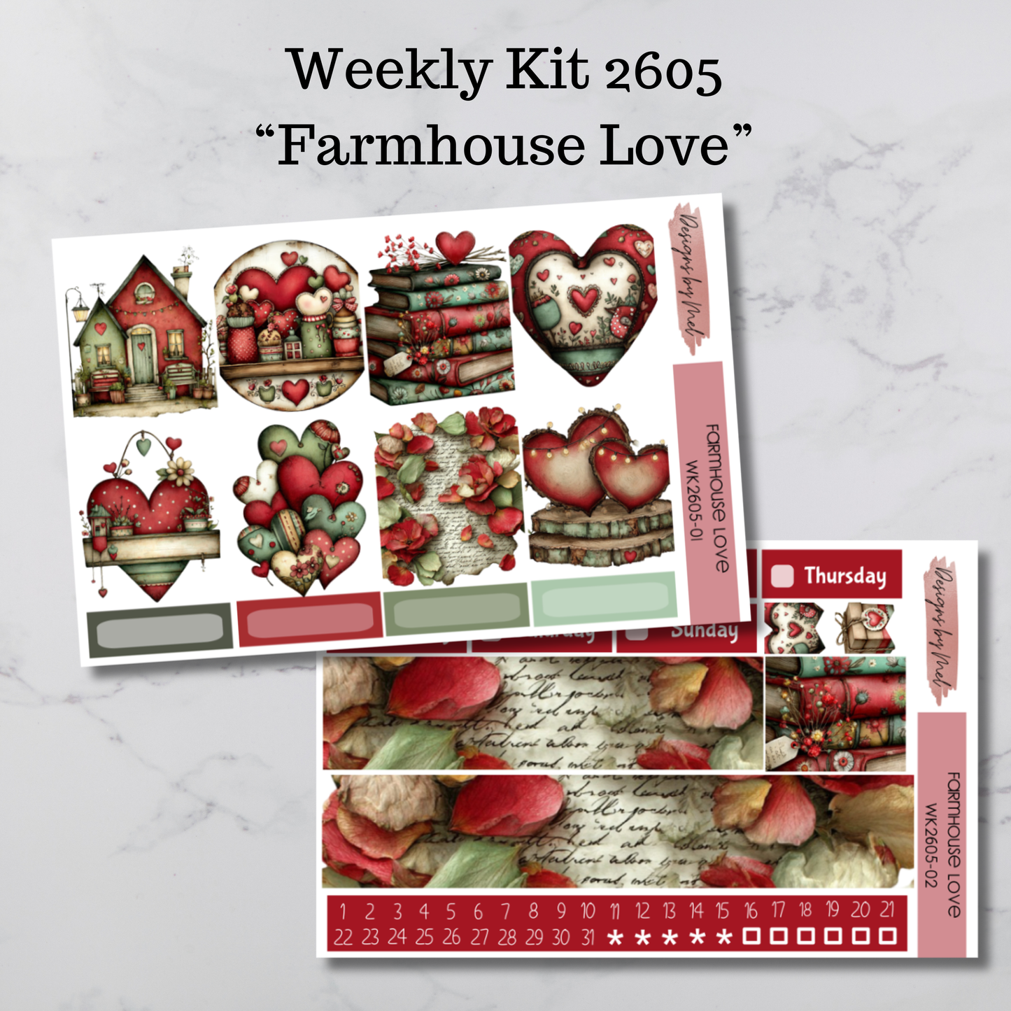 Weekly Kit 2605 - Farmhouse Love - Vertical Layout