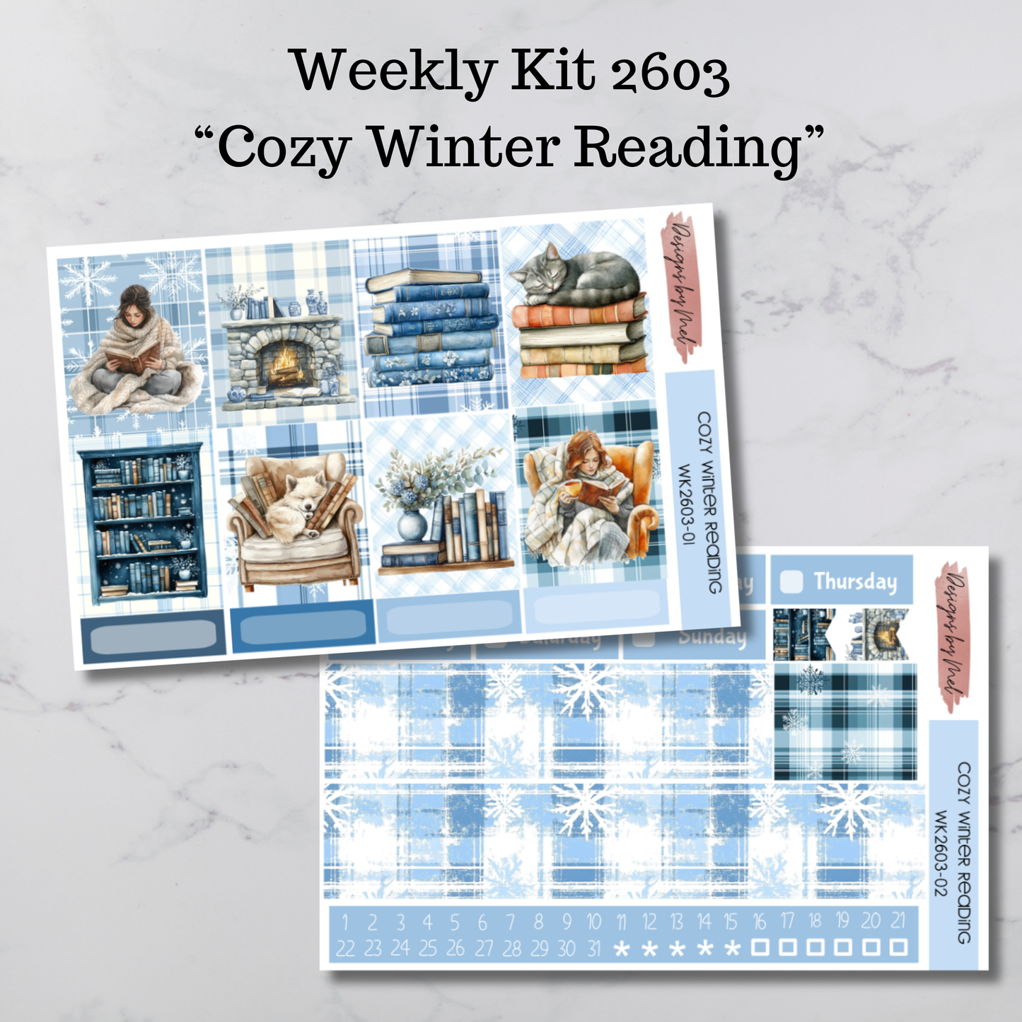 Weekly Kit 2603 - Cozy Winter Reading - Vertical Layout