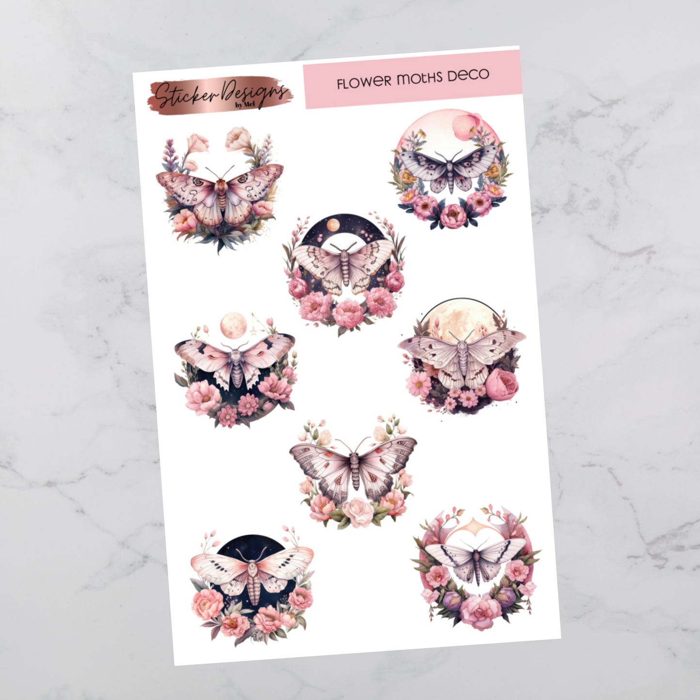Flower Moths - Deco Stickers