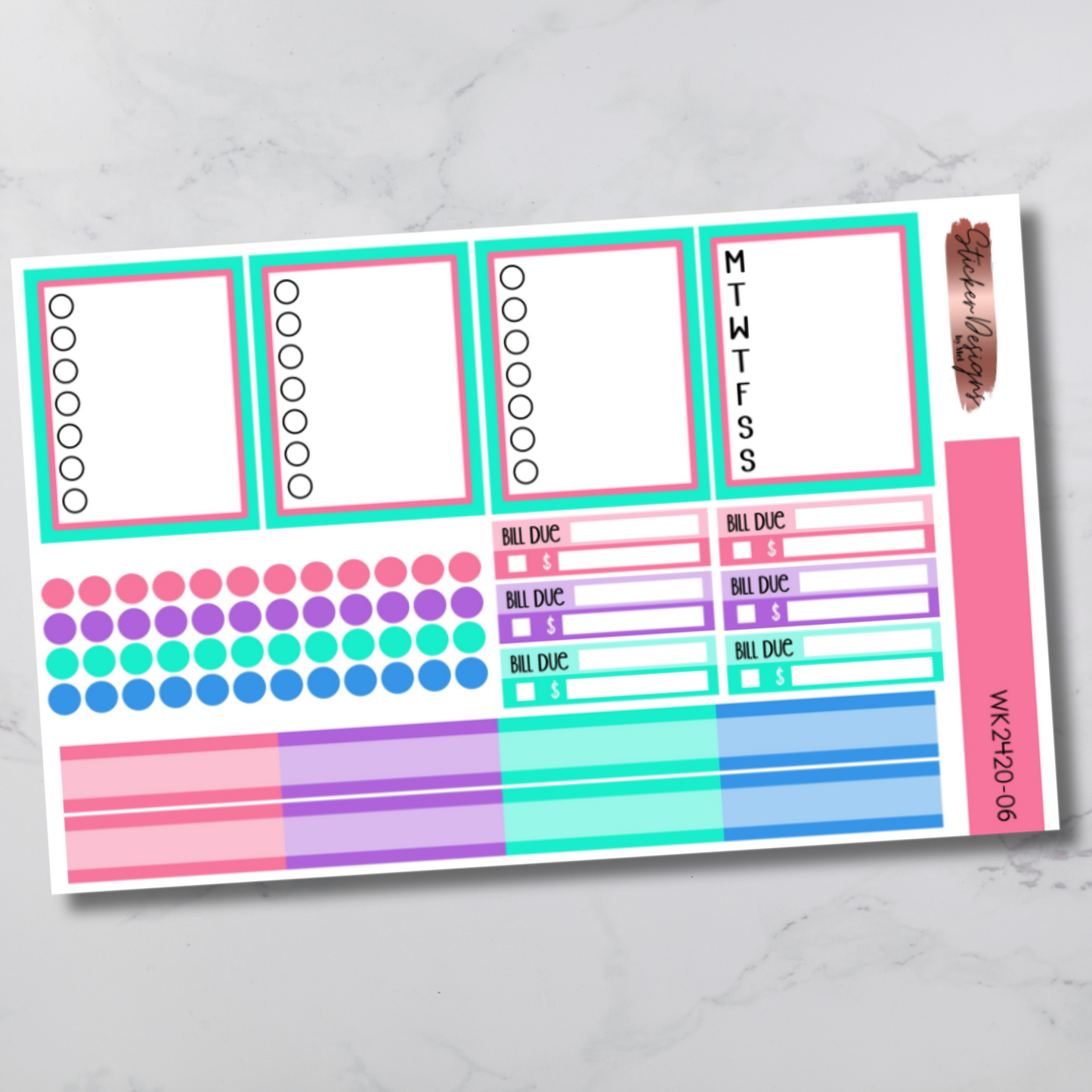 Weekly Kit 2420 - Mertails & Florals - Vertical Layout