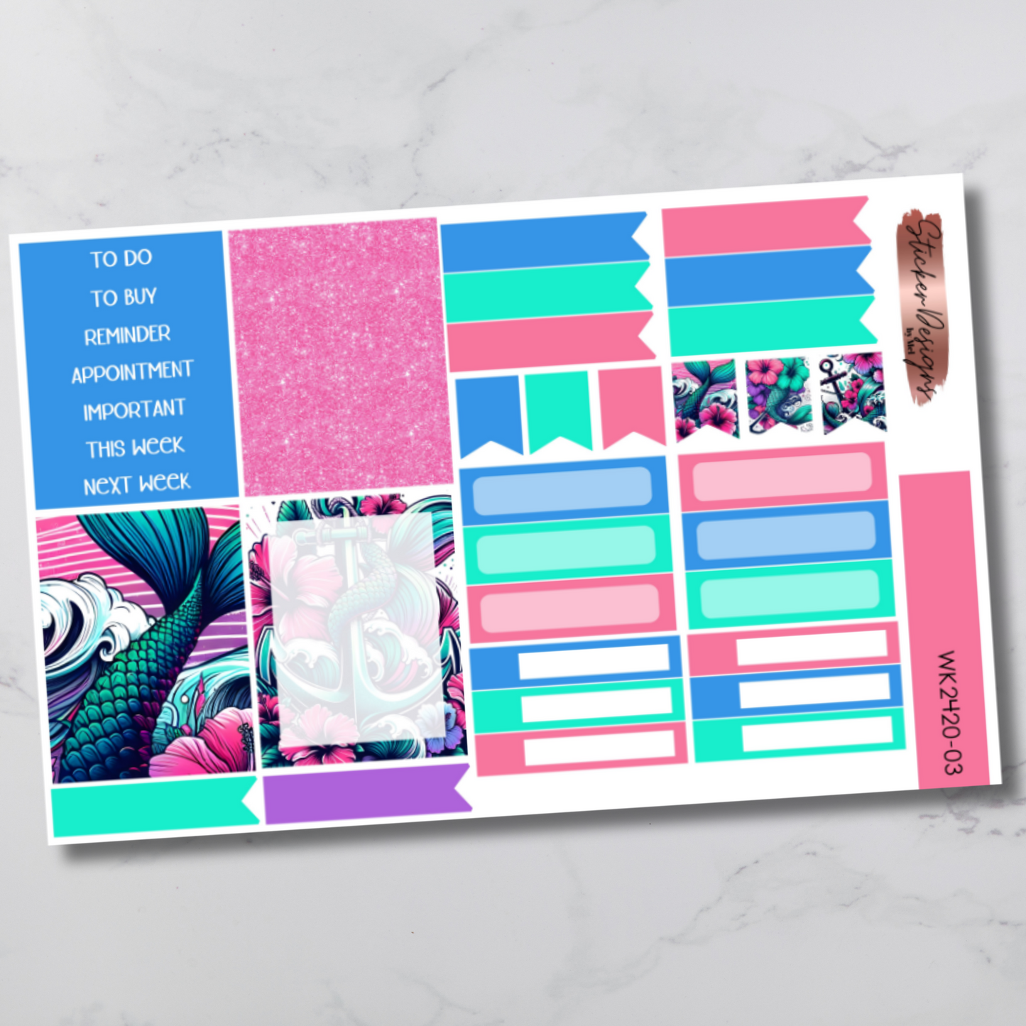 Weekly Kit 2420 - Mertails & Florals - Vertical Layout