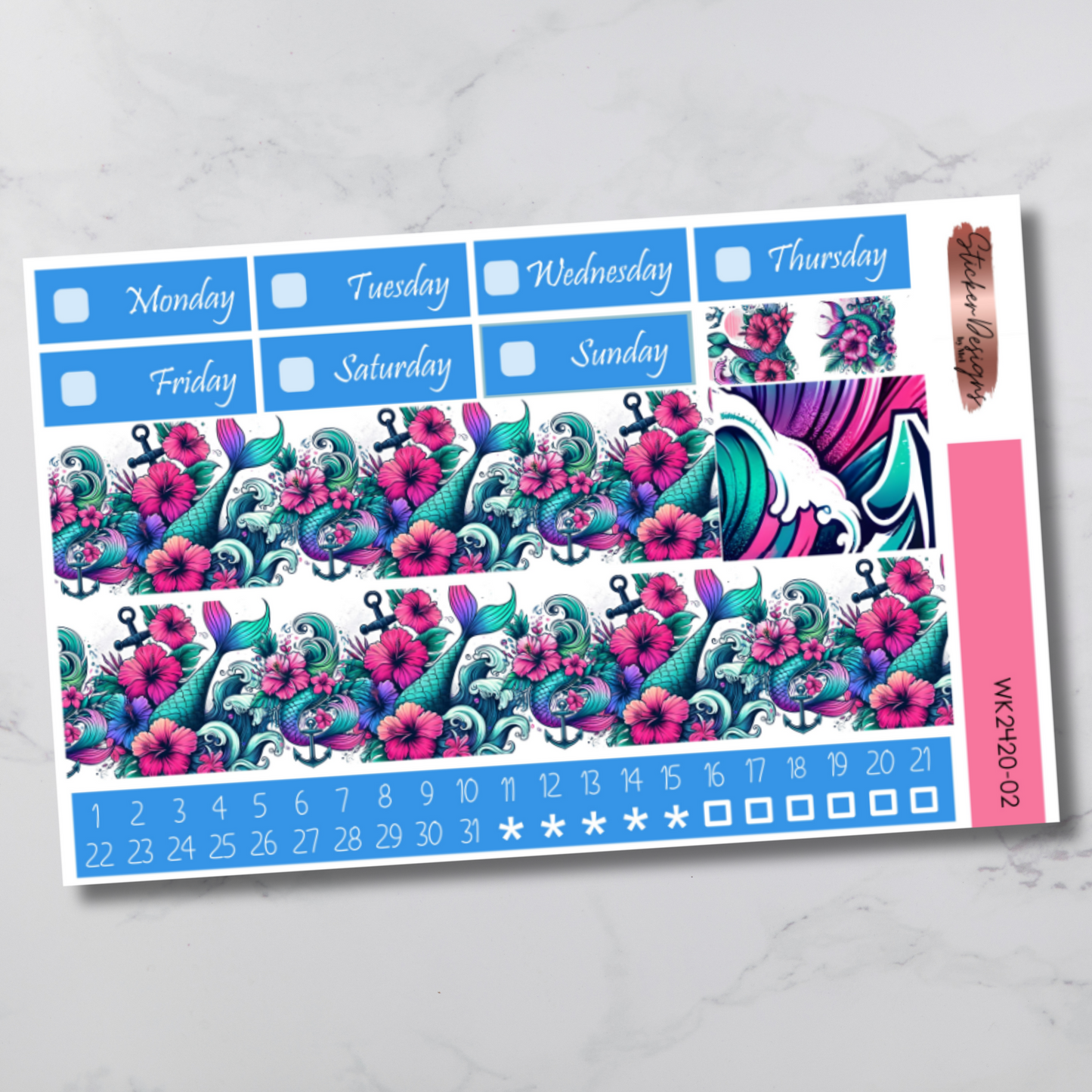 Weekly Kit 2420 - Mertails & Florals - Vertical Layout
