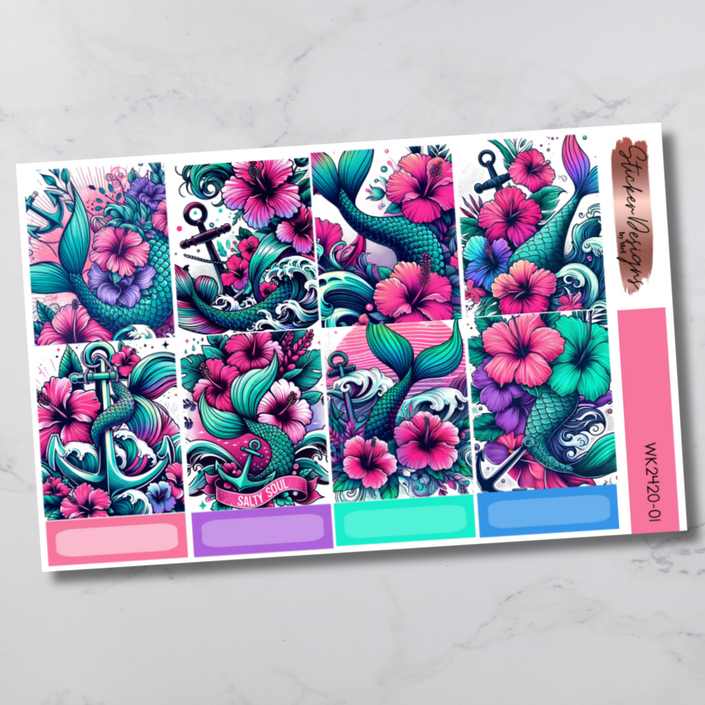 Weekly Kit 2420 - Mertails & Florals - Vertical Layout