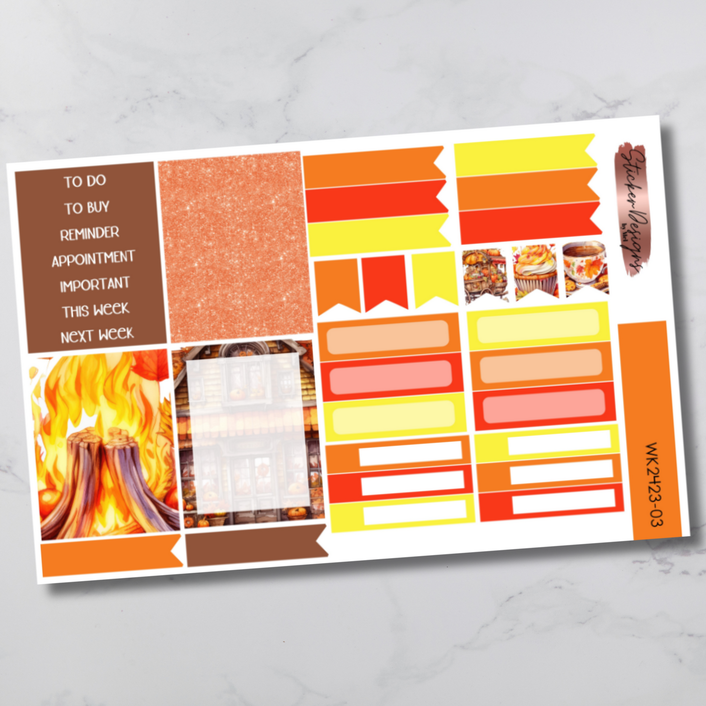 Weekly Kit 2423 - Vibrant Autumn - Vertical Layout