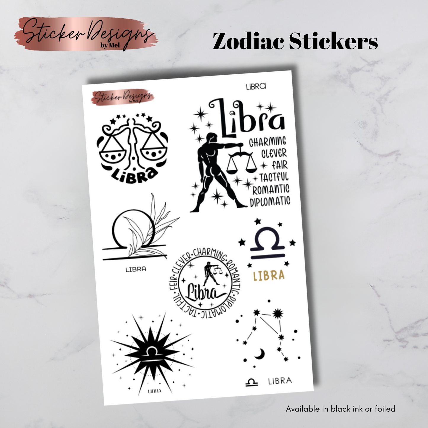 Libra Zodiac Stickers