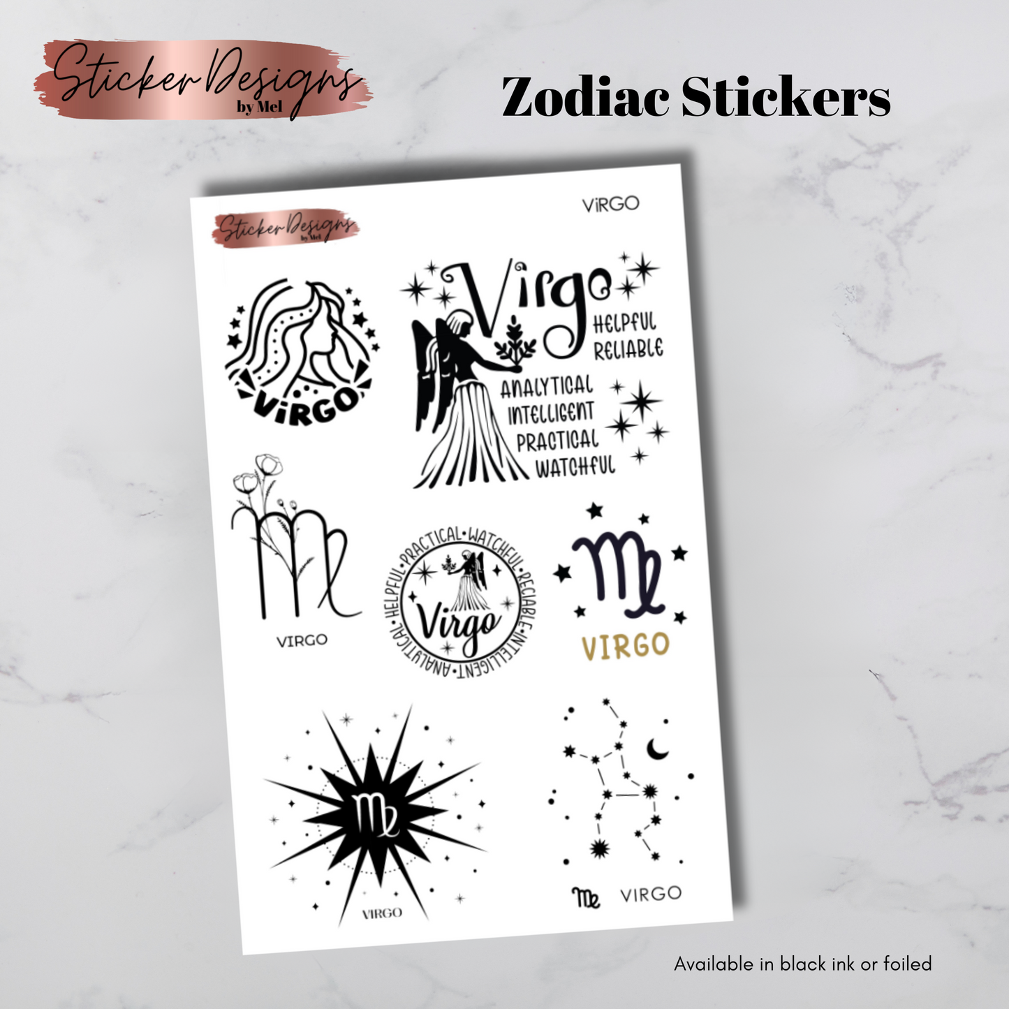 Virgo Zodiac Stickers