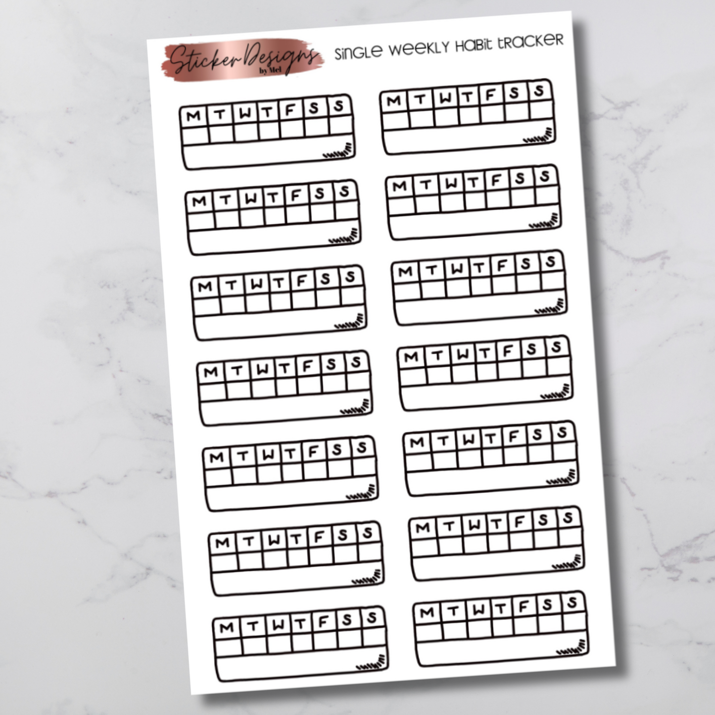 Single Weekly Habit Tracker Stickers