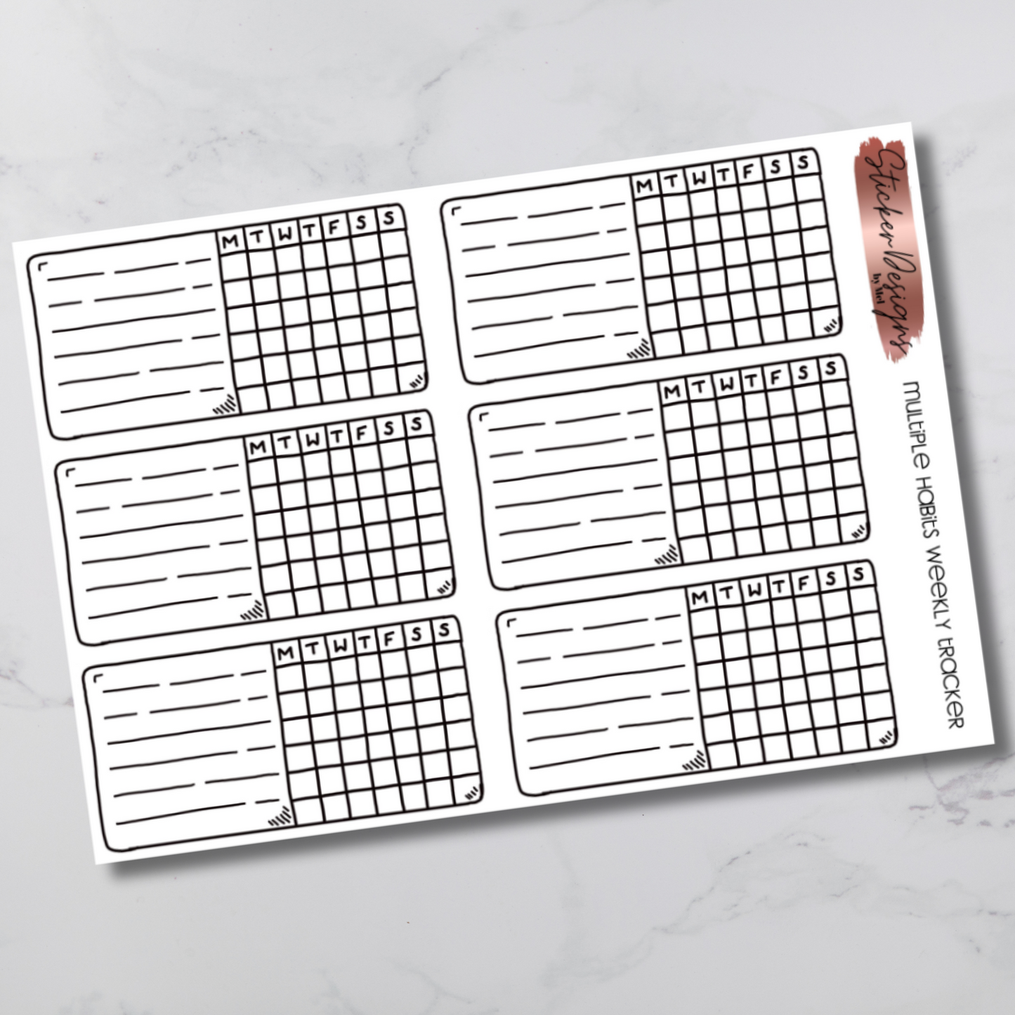 Multiple Weekly Habit Tracker Stickers