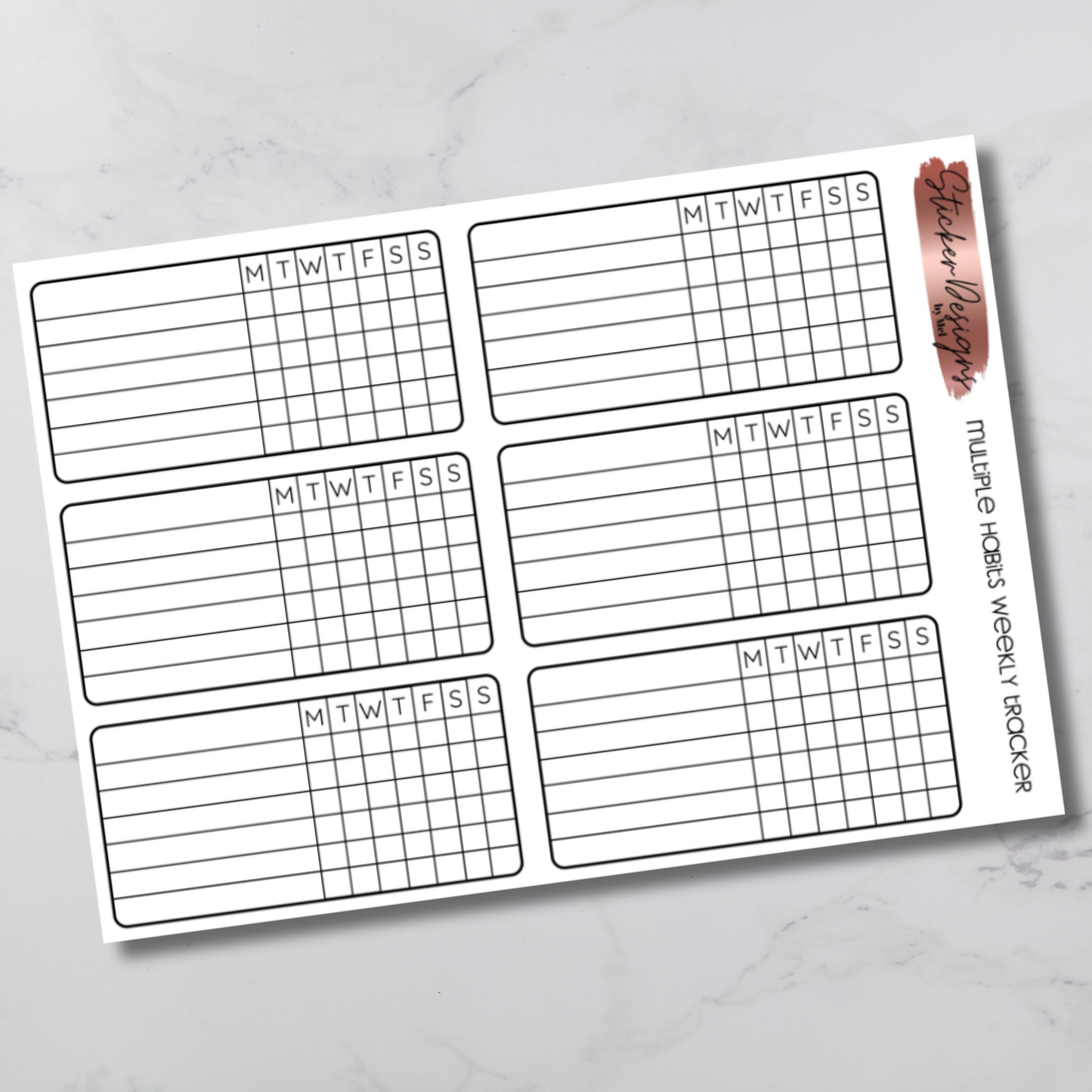 Multiple Weekly Habit Tracker Stickers